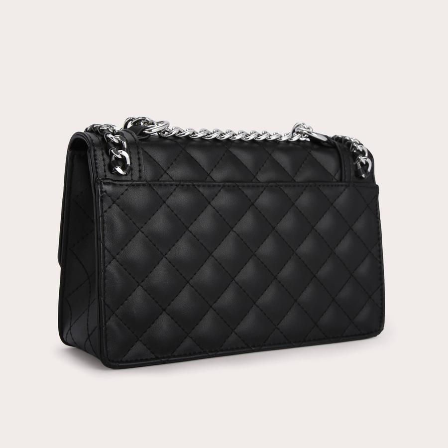 Black silver chain bag best sale