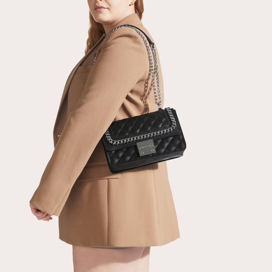 BAILEY QLTD CHN SHLDR BAG Black Quilted Chain Bag by CARVELA