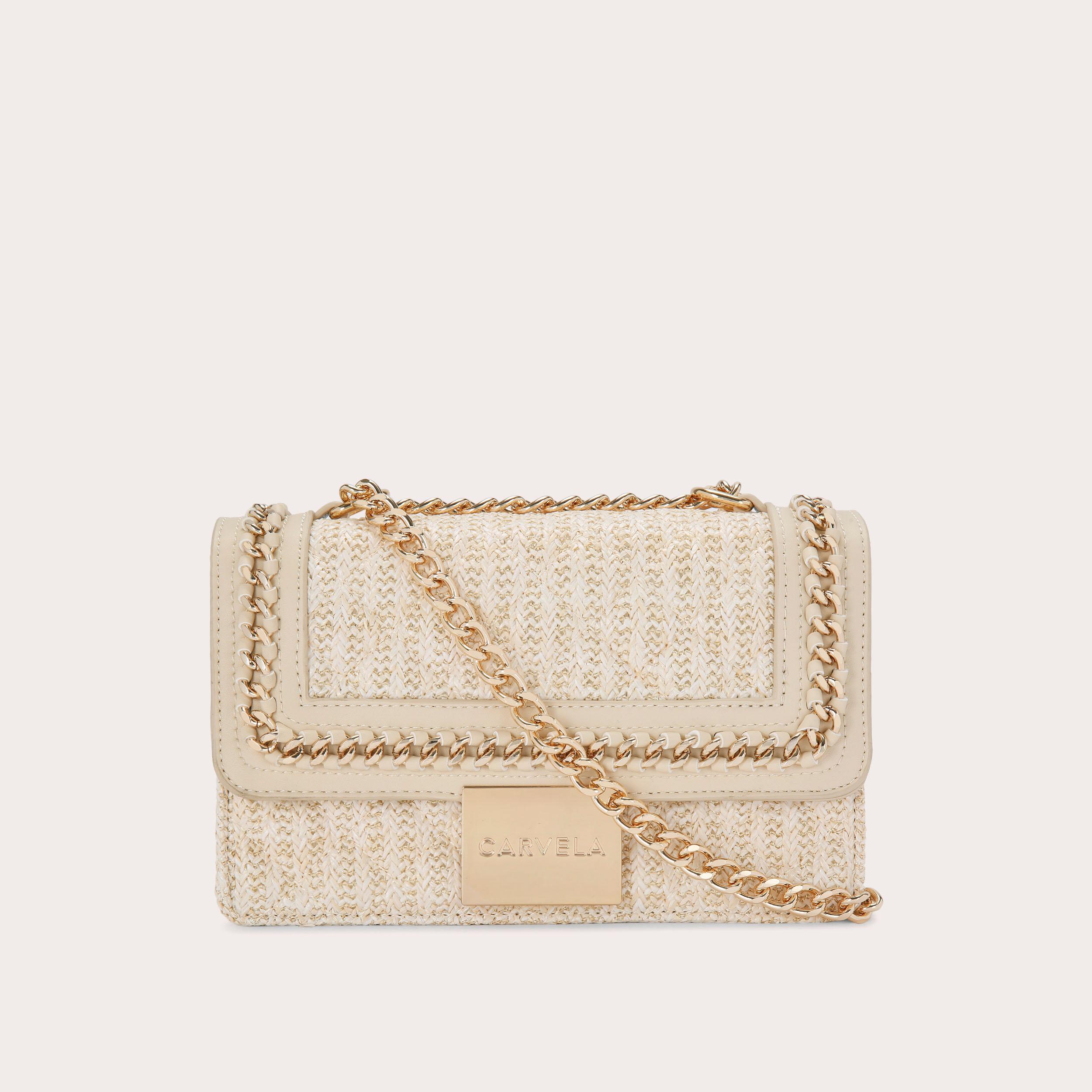 BAILEY QLTD CHN SHLDR BAG Beige Quilted Chain Shoulder Bag by CARVELA