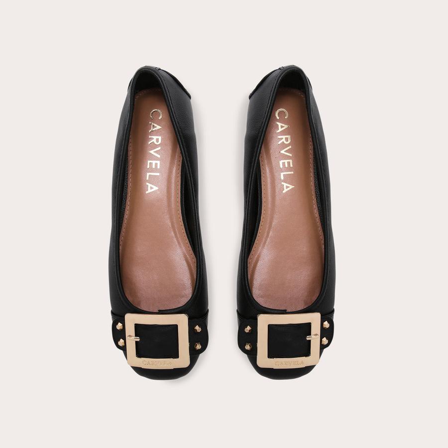 MISSION Black Ballerina Pumps by CARVELA