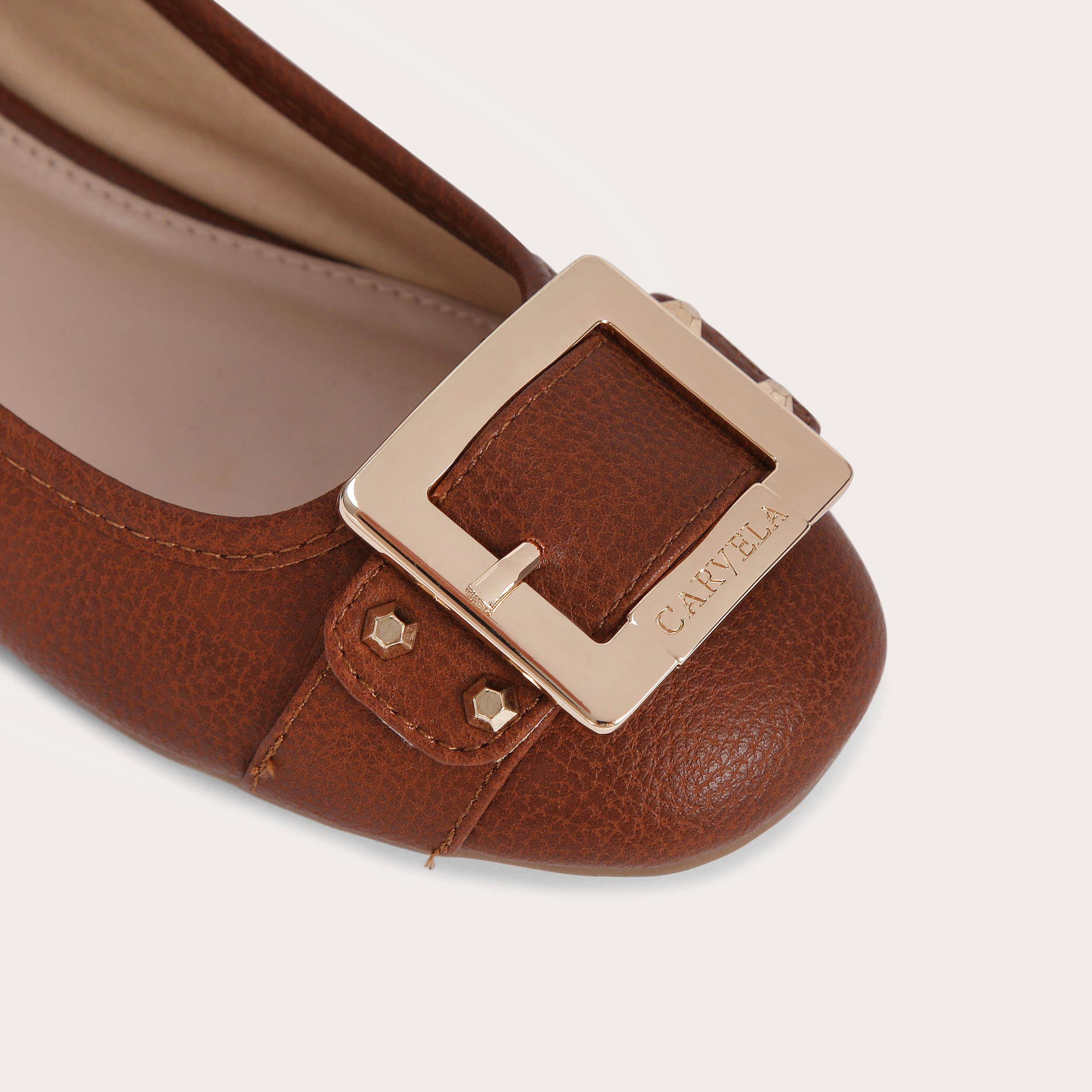 MISSION Tan Ballerina Shoes by CARVELA