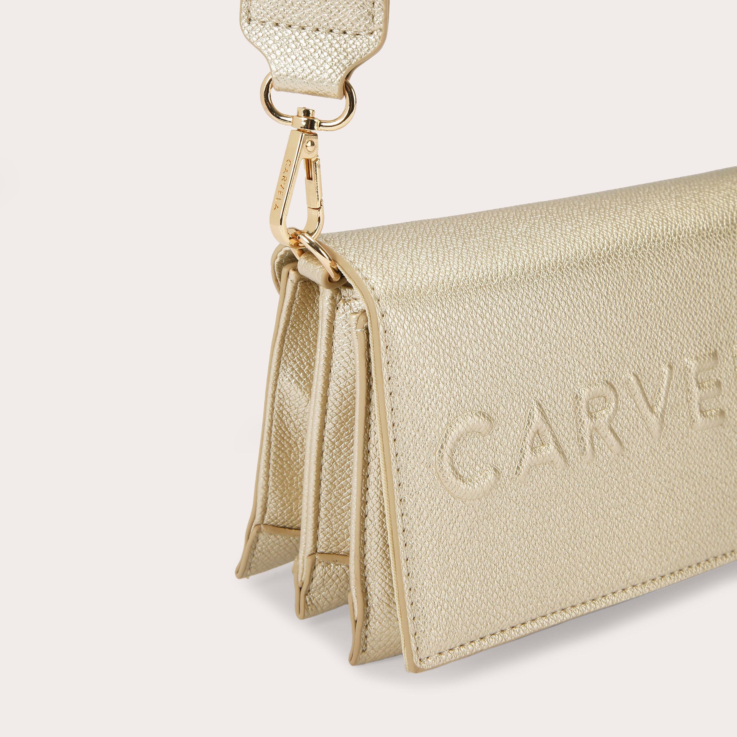 FRAME WALLET X BODY Gold Textured Wallet On Chain by CARVELA