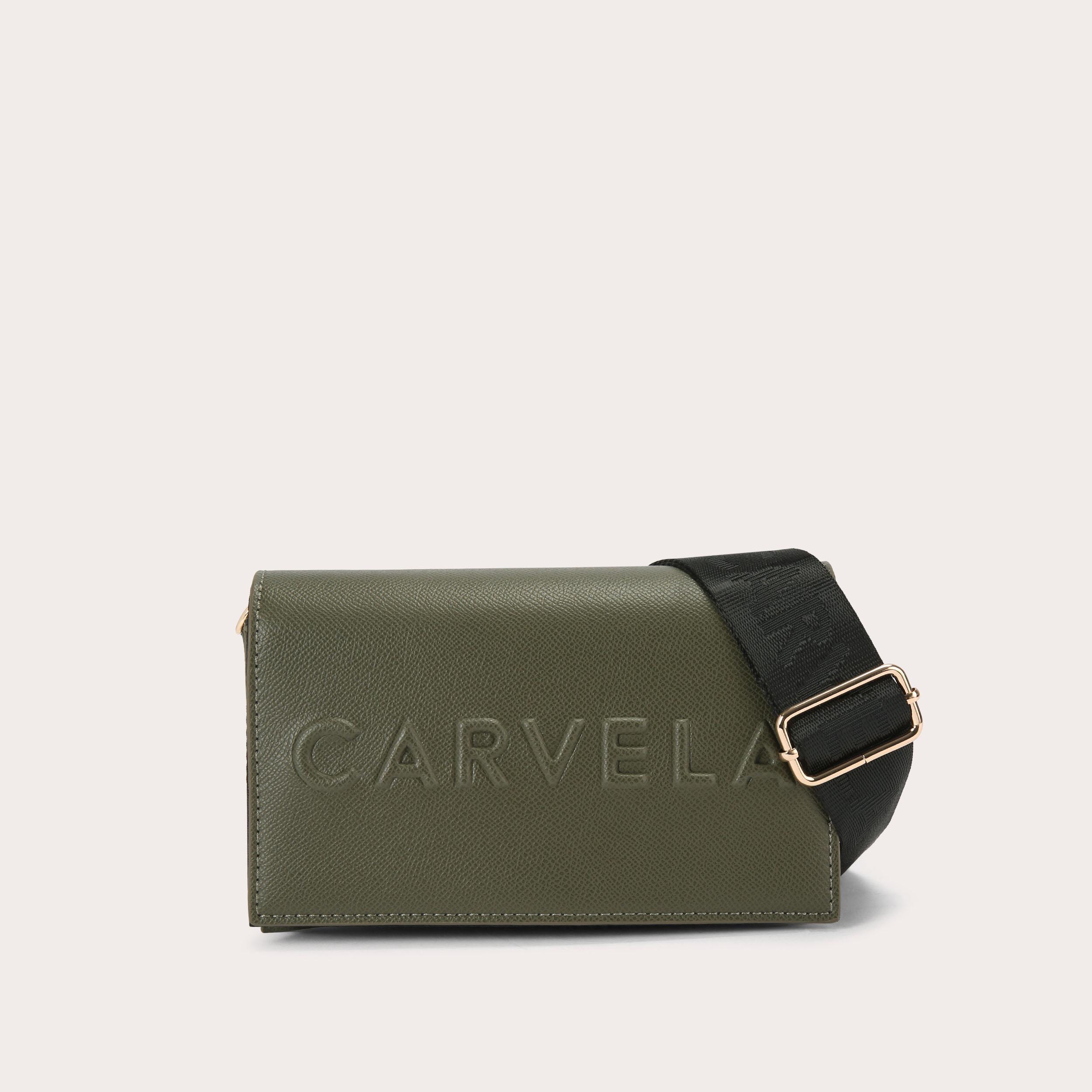FRAME WALLET X BODY Black Textured Cross Body Wallet by CARVELA