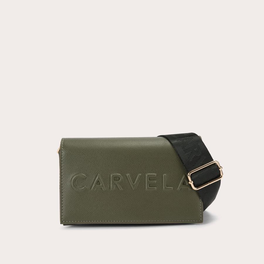 Wallet Body Bag／コーデュラカーキ FRAME WALLET X BODY Black Texture Wallet On Chain by CARVELA