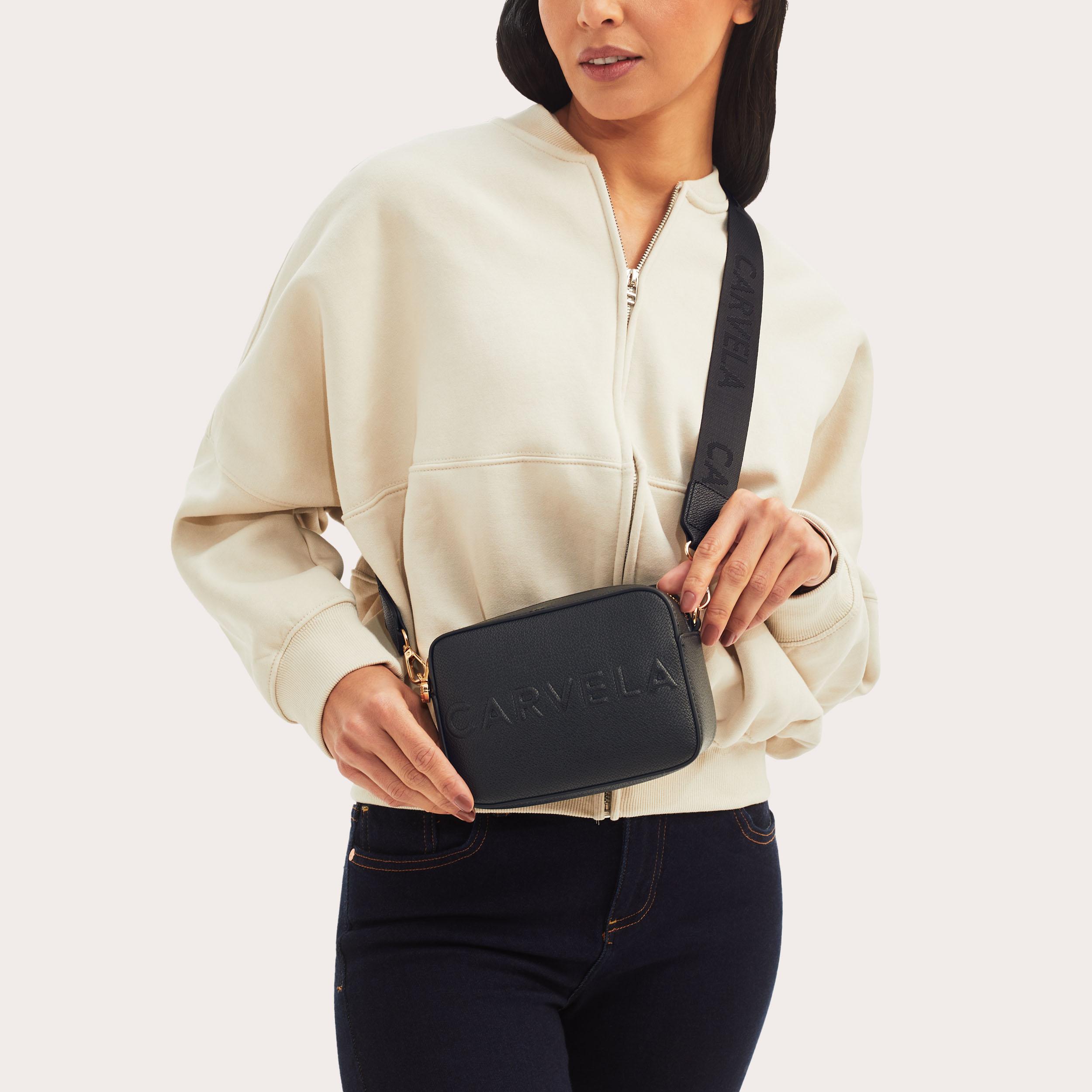 FRAME MINI X BODY Black Cross Body Bag by CARVELA