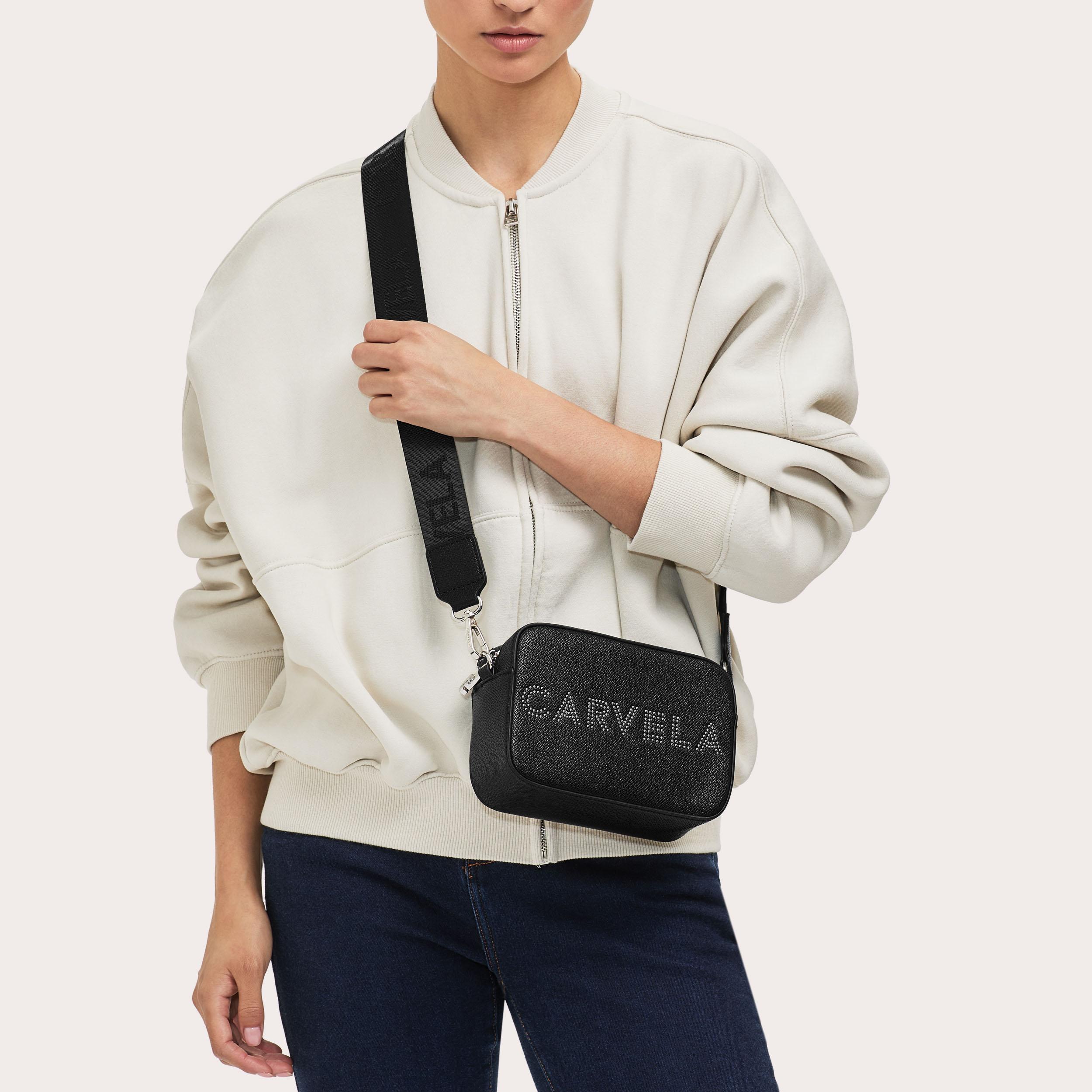 FRAME MINI X BODY Black Cross Body Bag by CARVELA