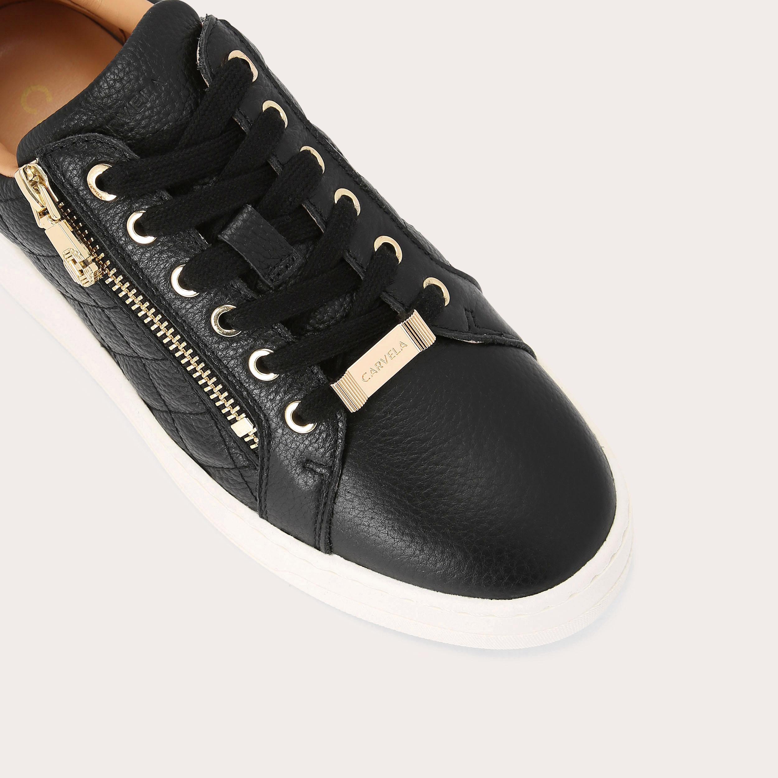 All leather black trainers on sale