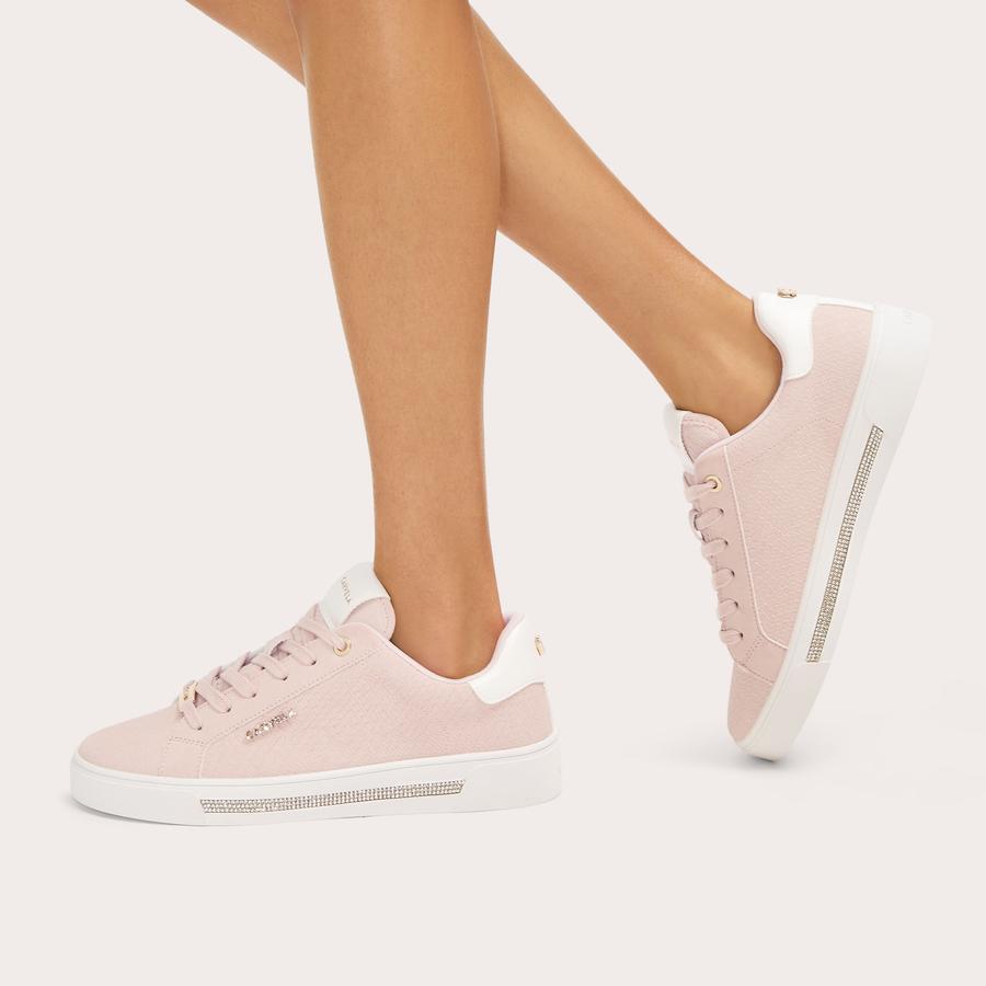 DIAMOND Pale Pink Snake Print Trainer by CARVELA