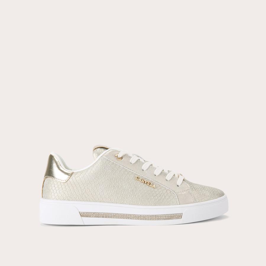 DIAMOND Gold Snake Print Trainer by CARVELA