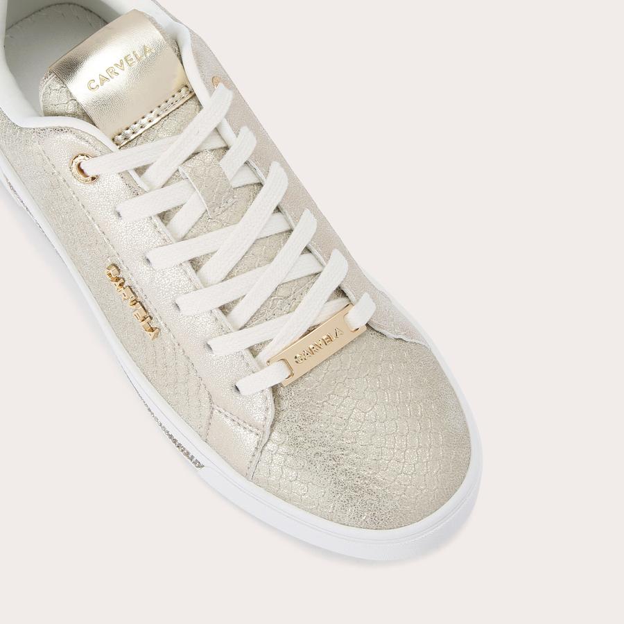 DIAMOND Gold Snake Print Trainer by CARVELA