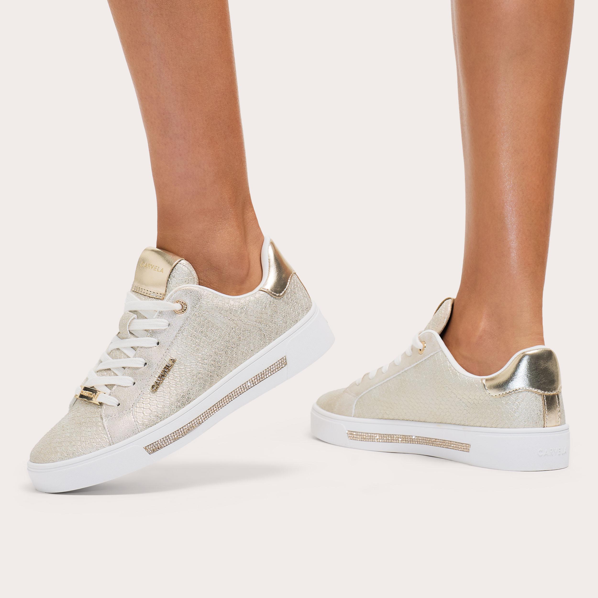 carvela snake print trainers