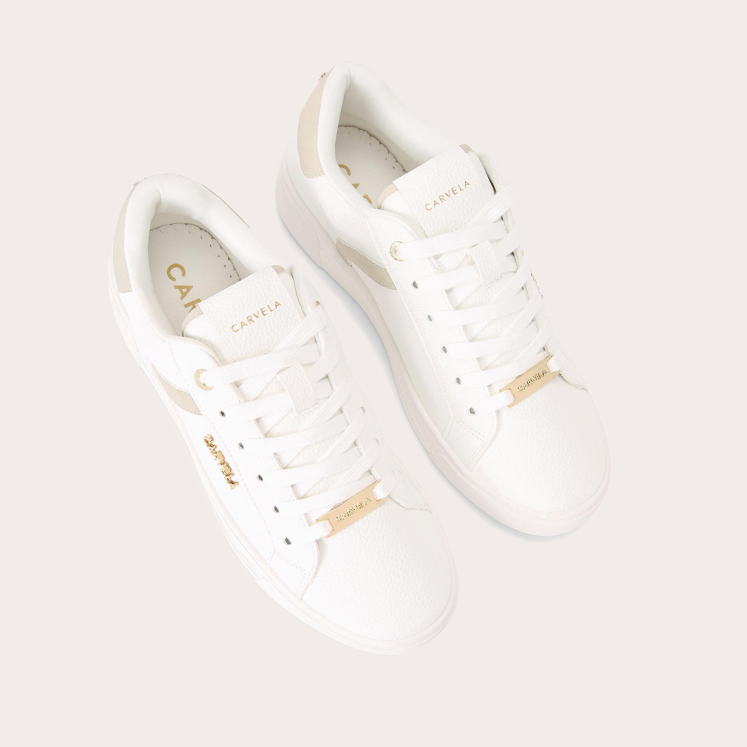 DAZE White Lace Up Trainer by CARVELA