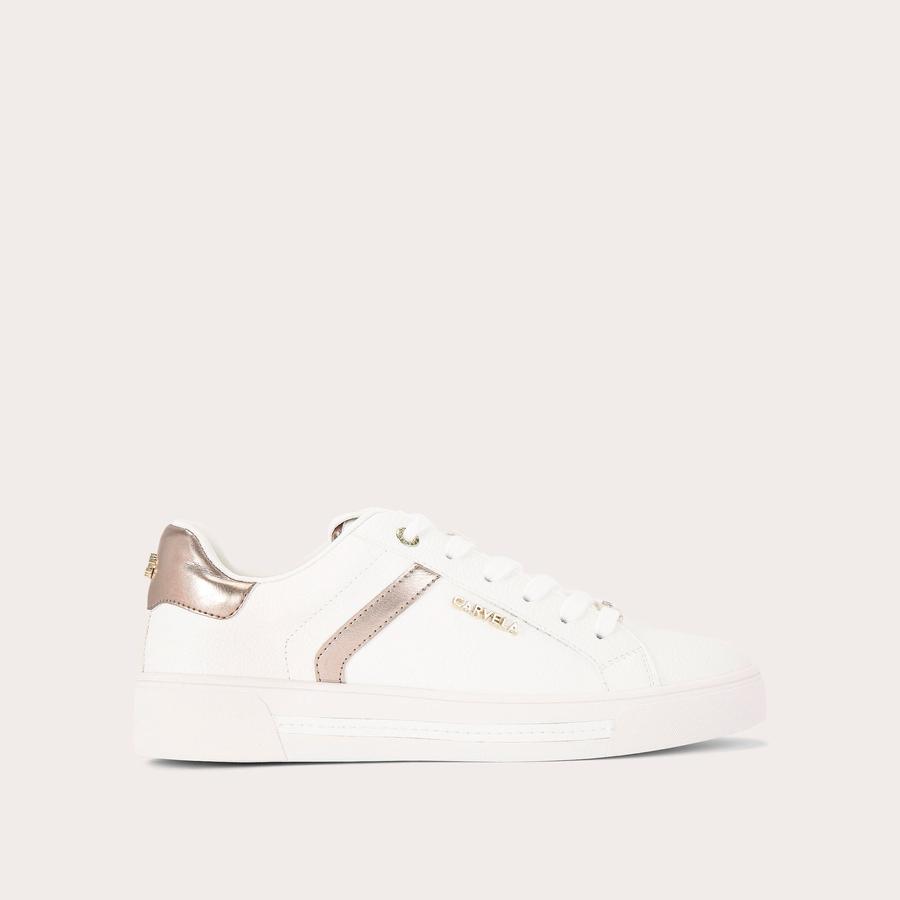 DAZE White Metallic Trainers by CARVELA