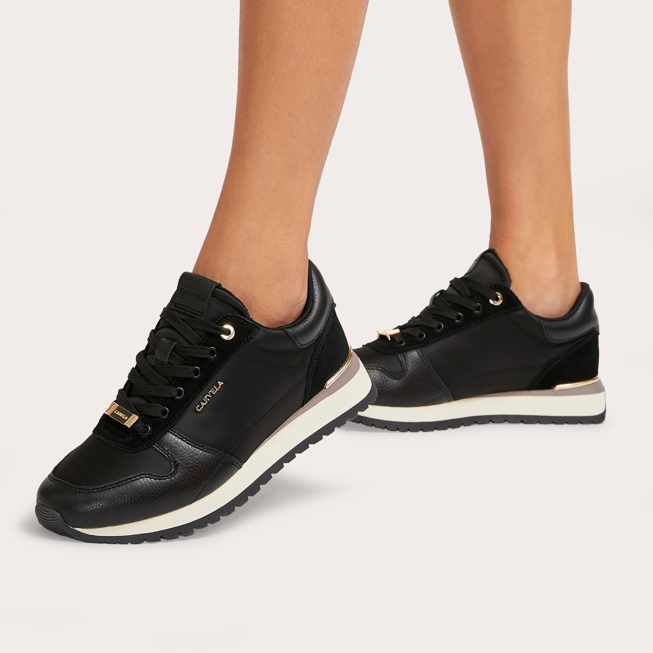 carvela black sparkly trainers