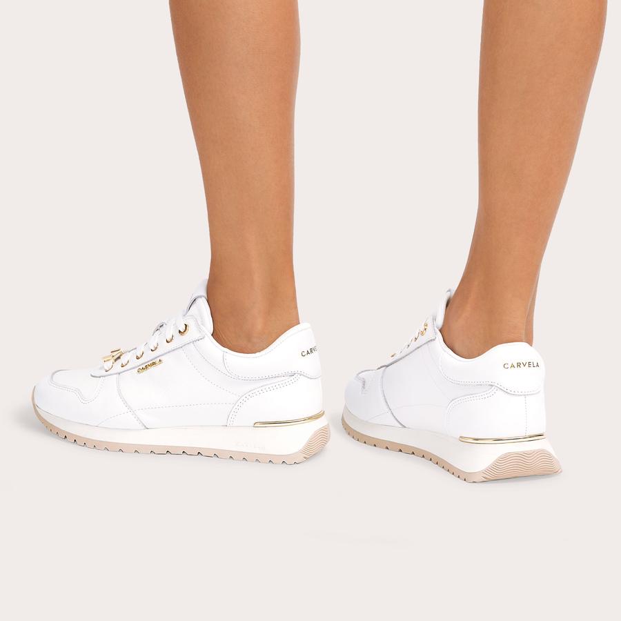 TRACK STAR White Lace Up Trainer by CARVELA