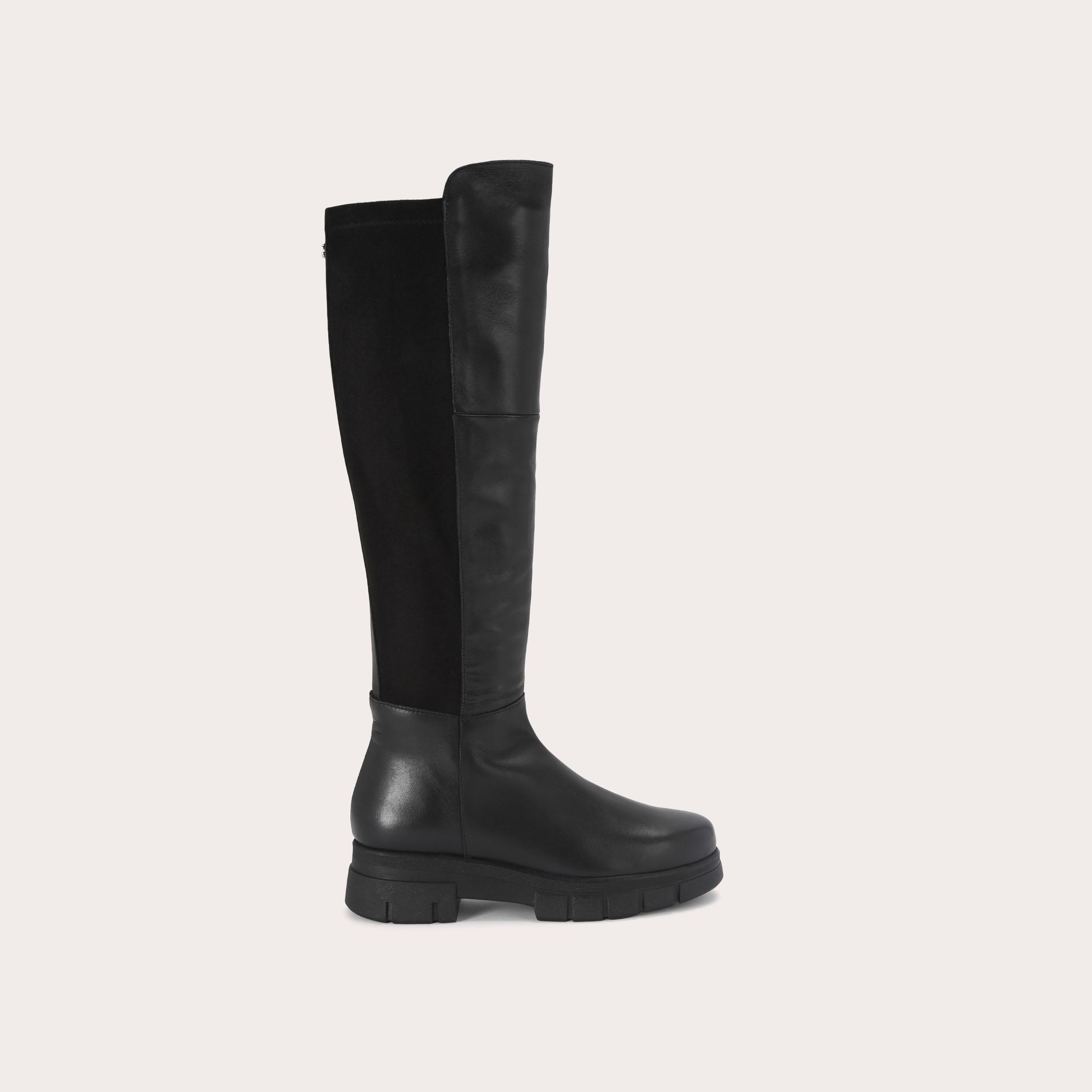 RUN KNEE HIGH 2 Black Leather Knee High Boots by CARVELA COMFORT