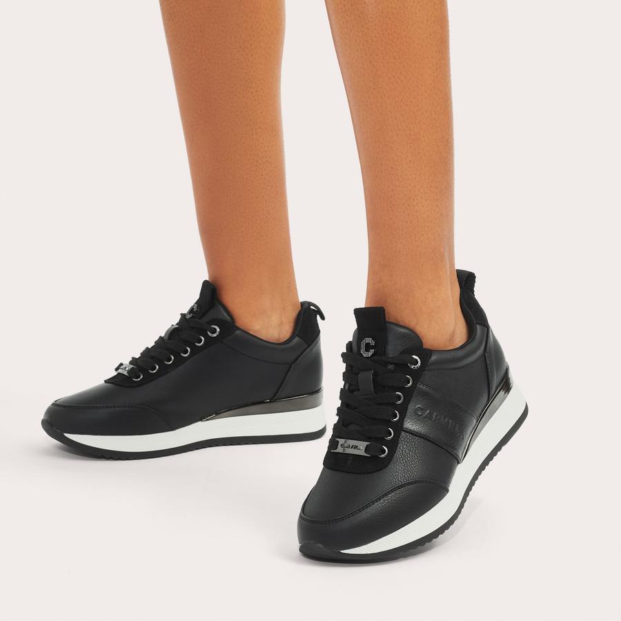 FRAME RUNNER Black Lace Up Trainer by CARVELA