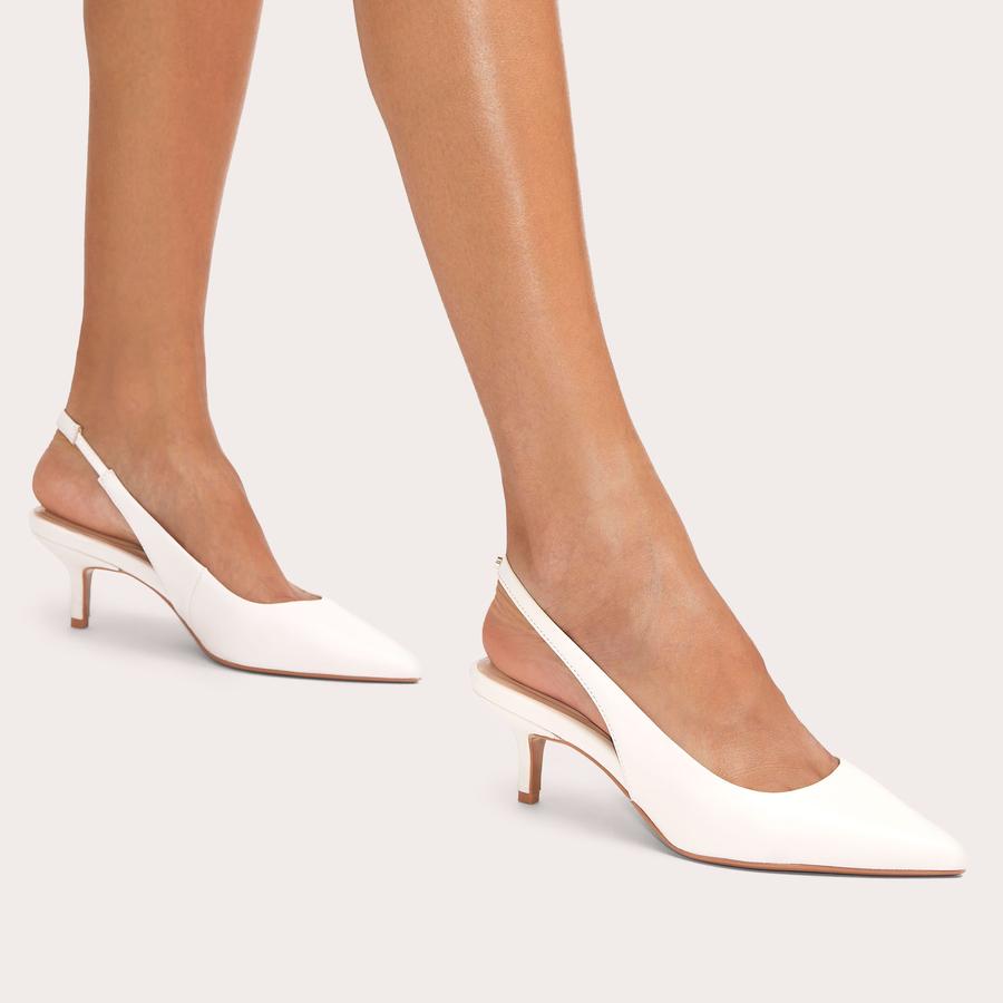 RIVA SLING White Leather Slingback Heel by CARVELA