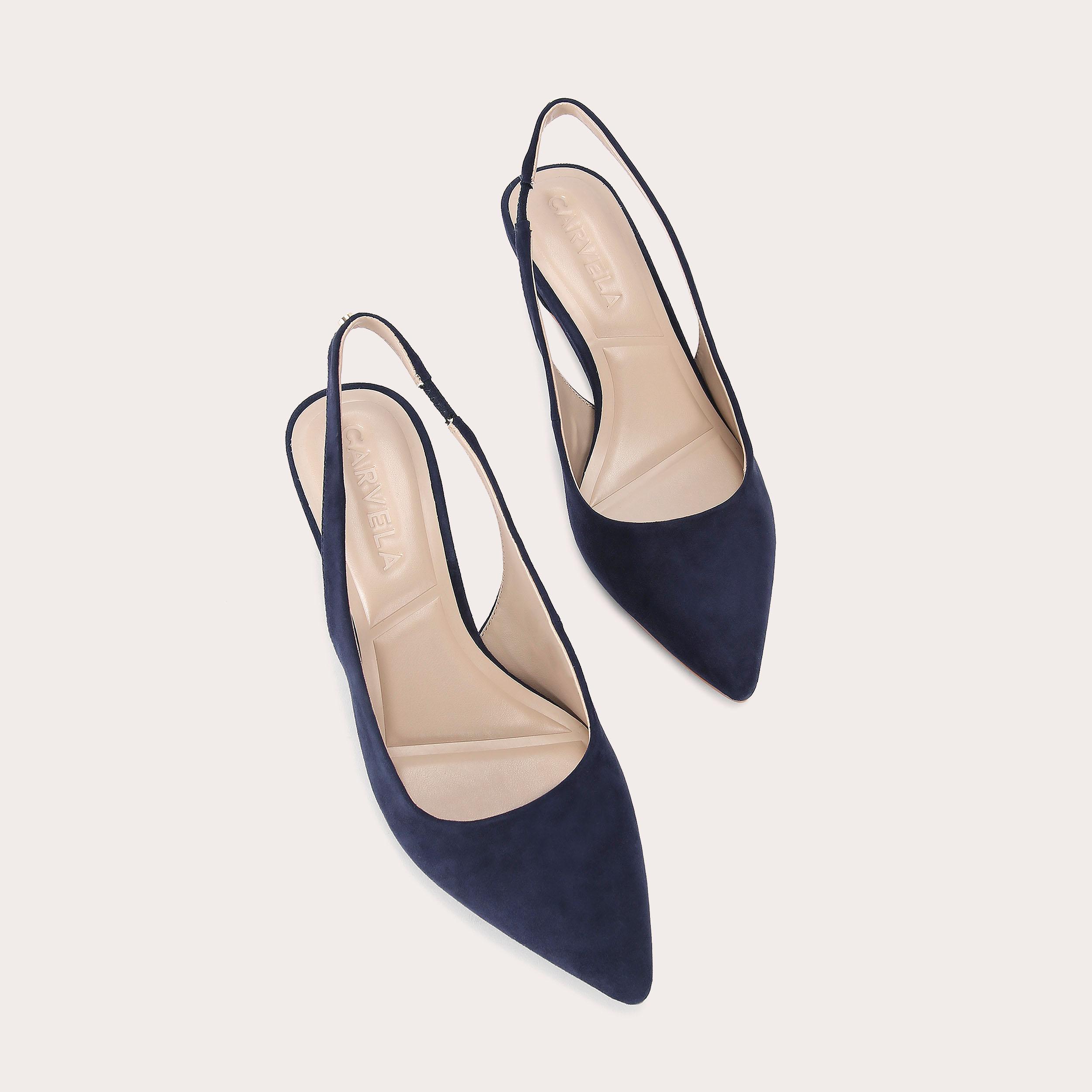 navy slingback heels