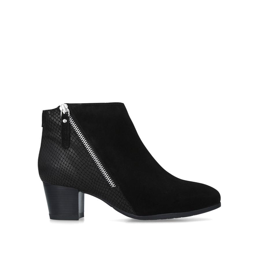 RACHEL Black Leather Block Heel Ankle Boots by CARVELA COMFORT