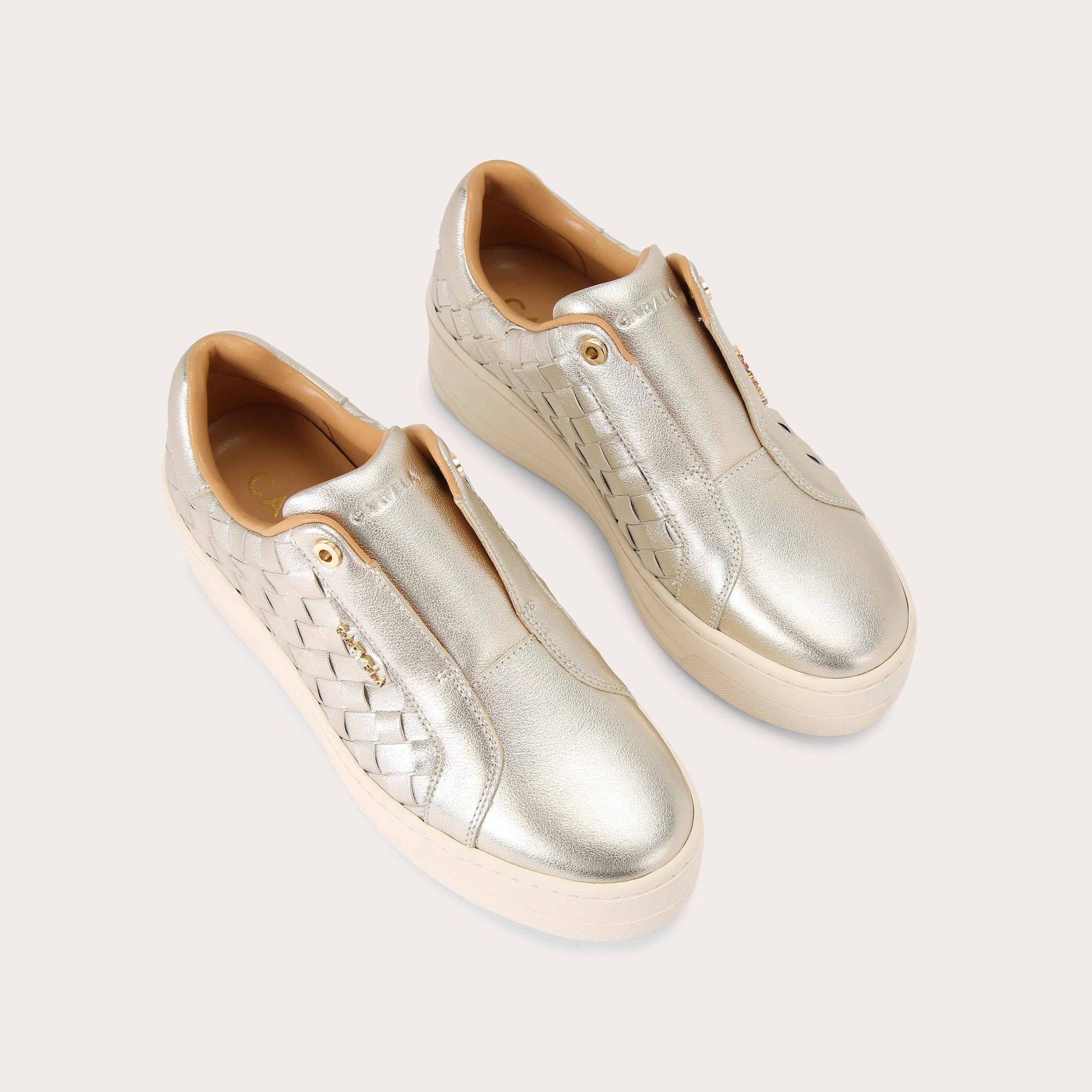 Carvela store gold trainers