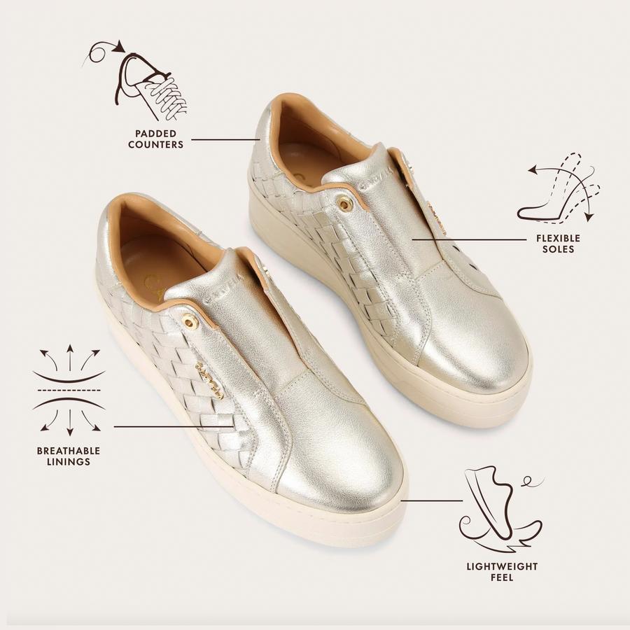 Carvela white and gold trainers online