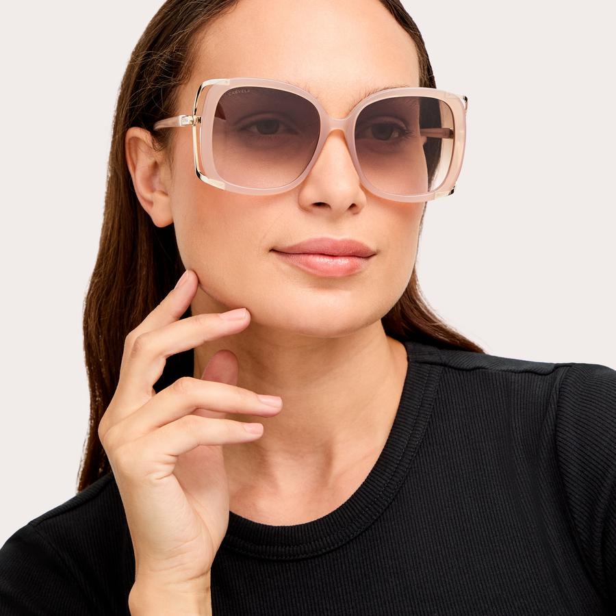 LARGE FRAME SUNGLASSES Blush Large Frame Sunglasses by CARVELA