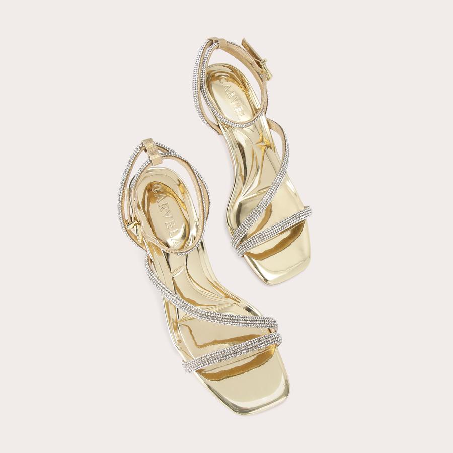 Gold carvela heels sale