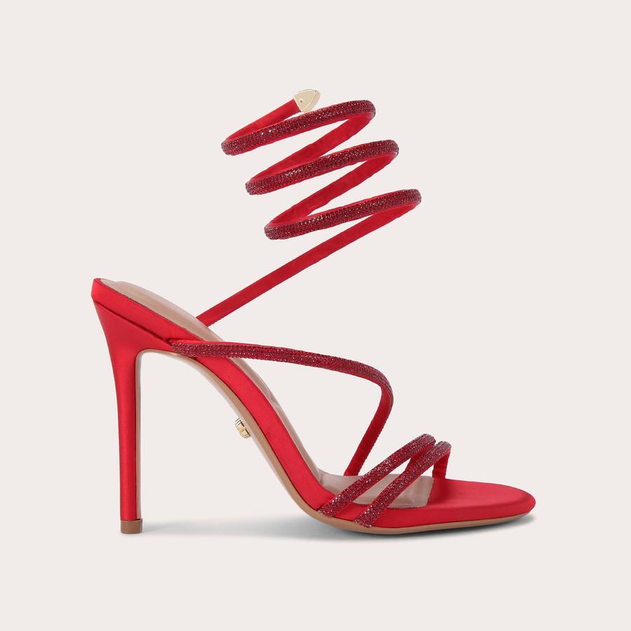 SPIRAL 105 Red Crystal Spiral Heels by CARVELA