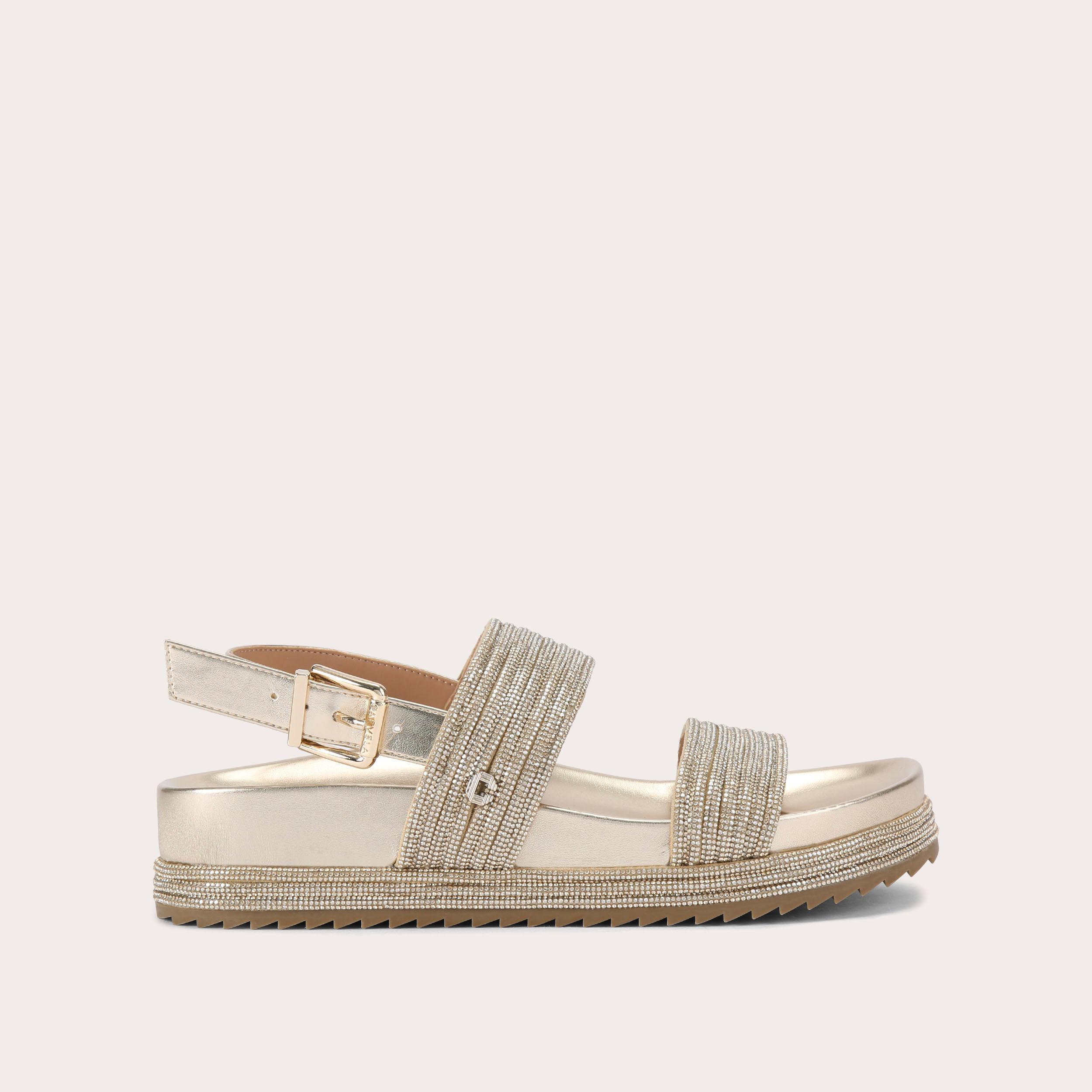 carvela GALA FLATFORM Gold Crystal Sandal by CARVELA