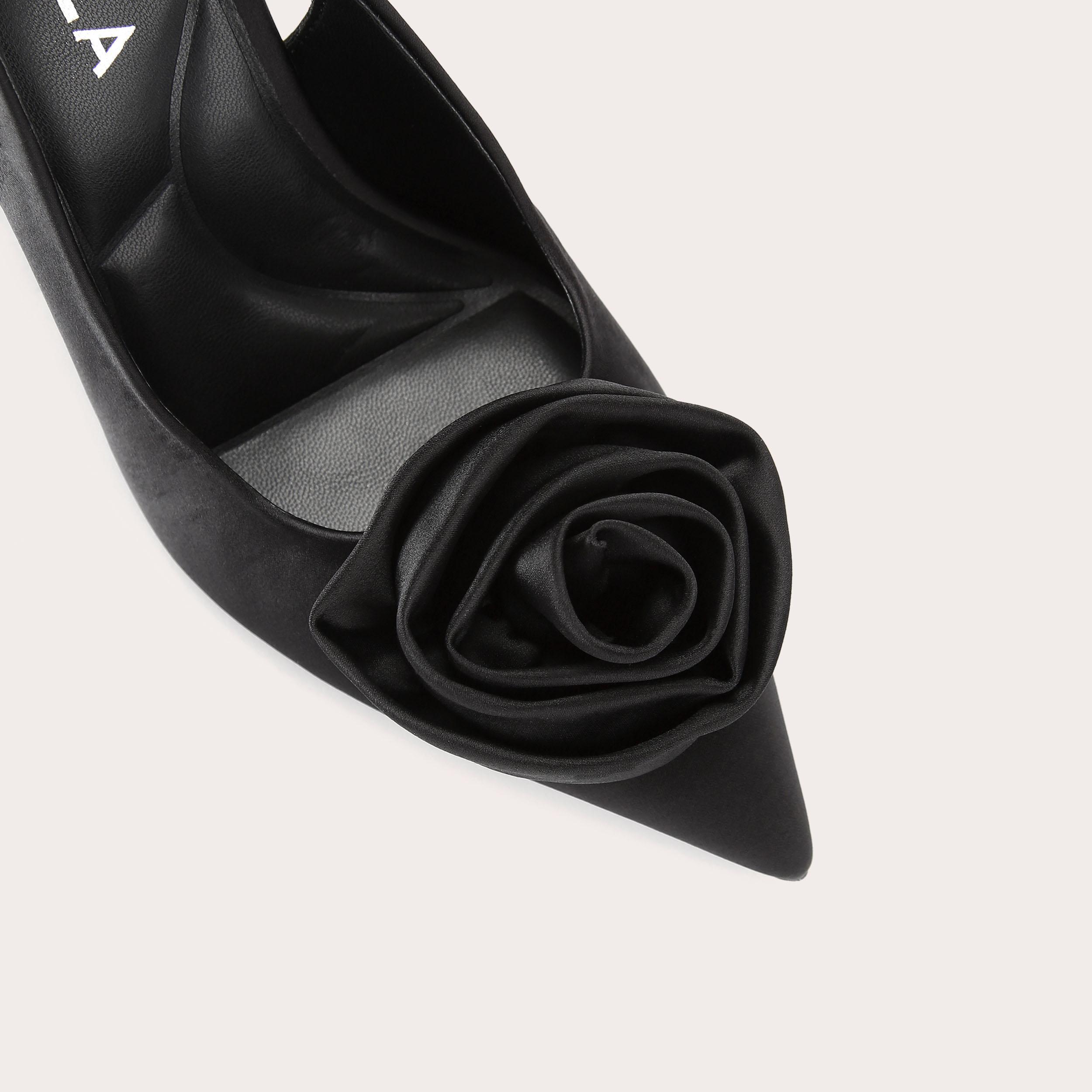 Escarpins Carvela à Cage Diamantée - Satin Et Brevet Noir - Talon Haut (7.6-10 Cm) - Pointure UK 6 - NEUFS En Boîte
