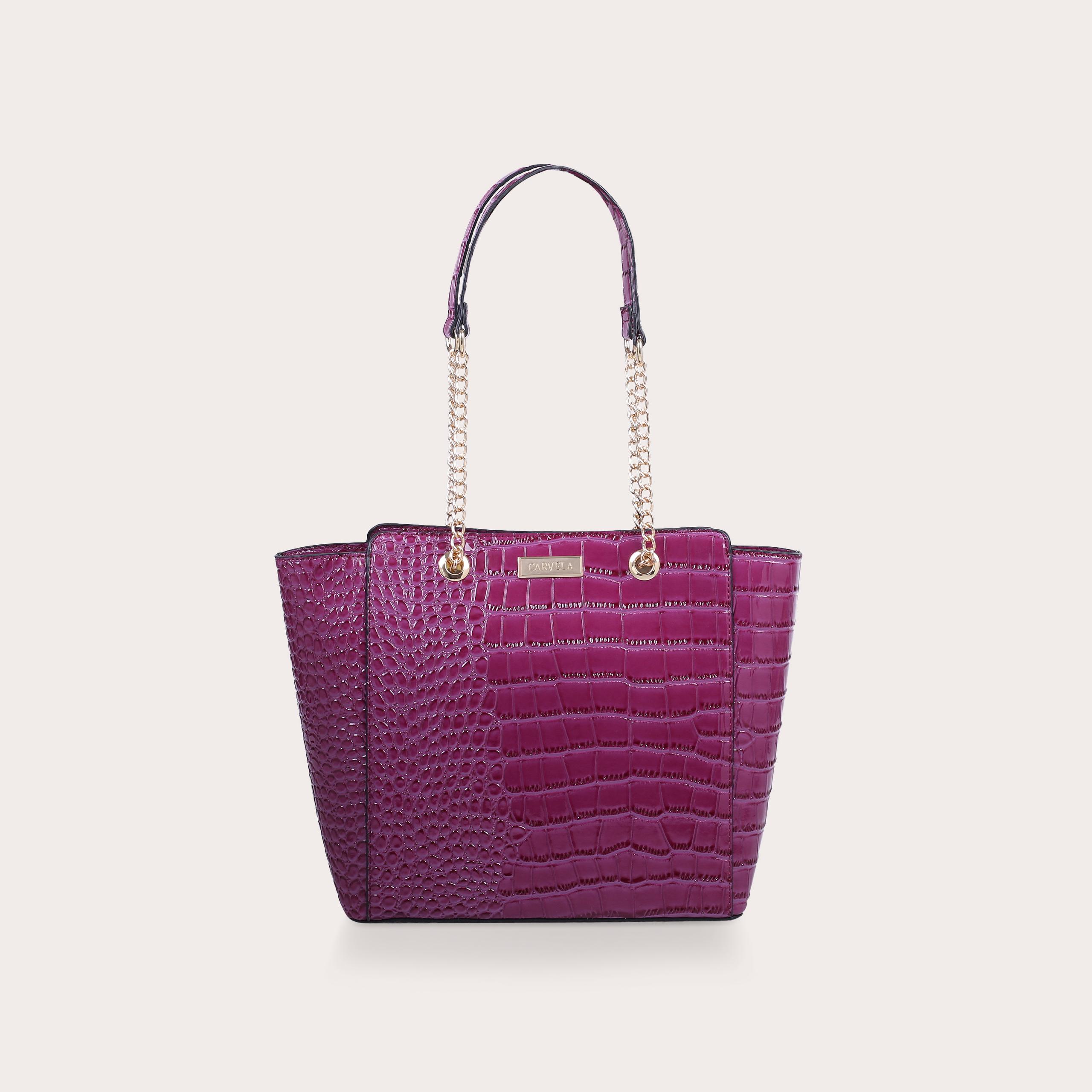 DEEDEE Pink Croc Print Tote Bag by CARVELA