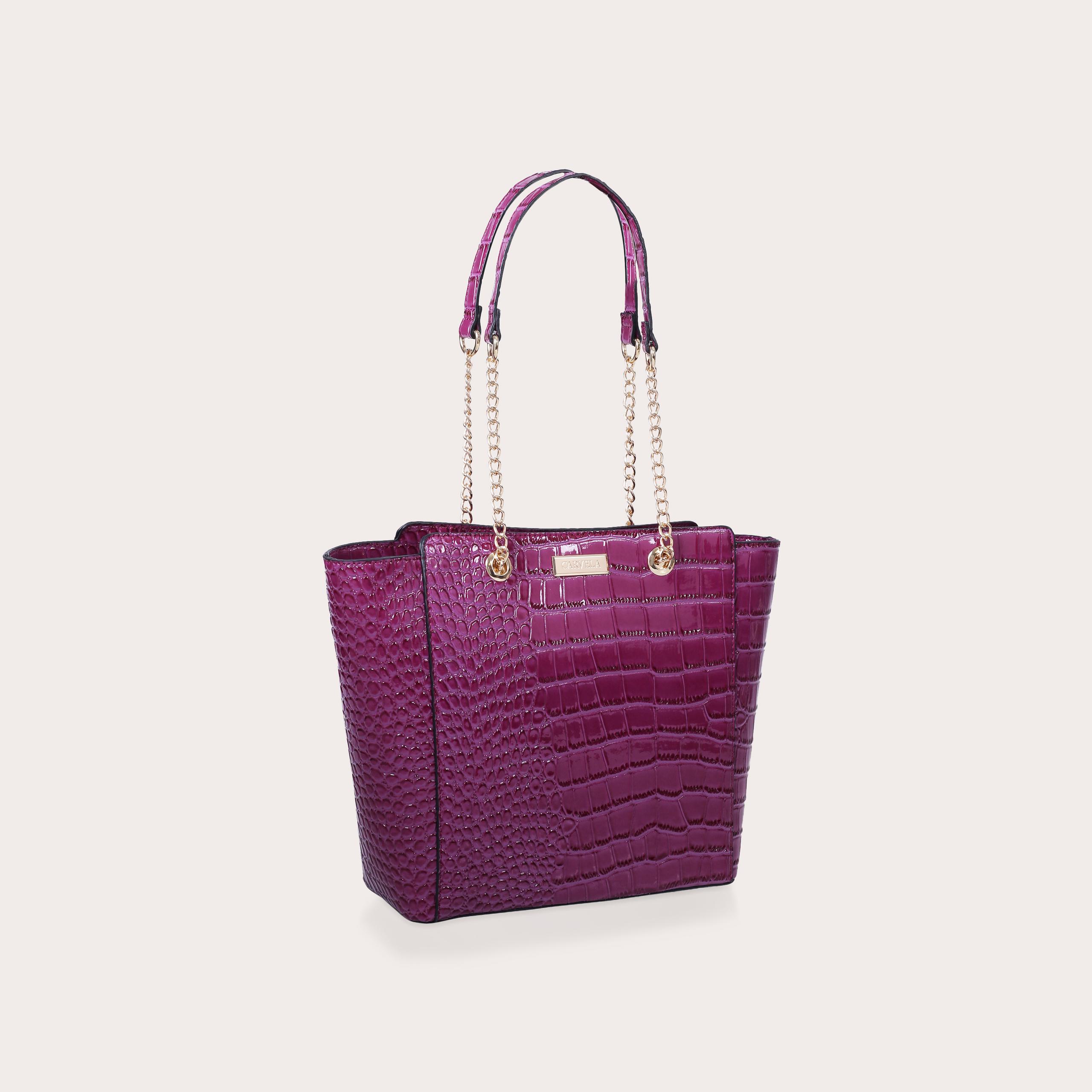 DEEDEE Pink Croc Print Tote Bag by CARVELA