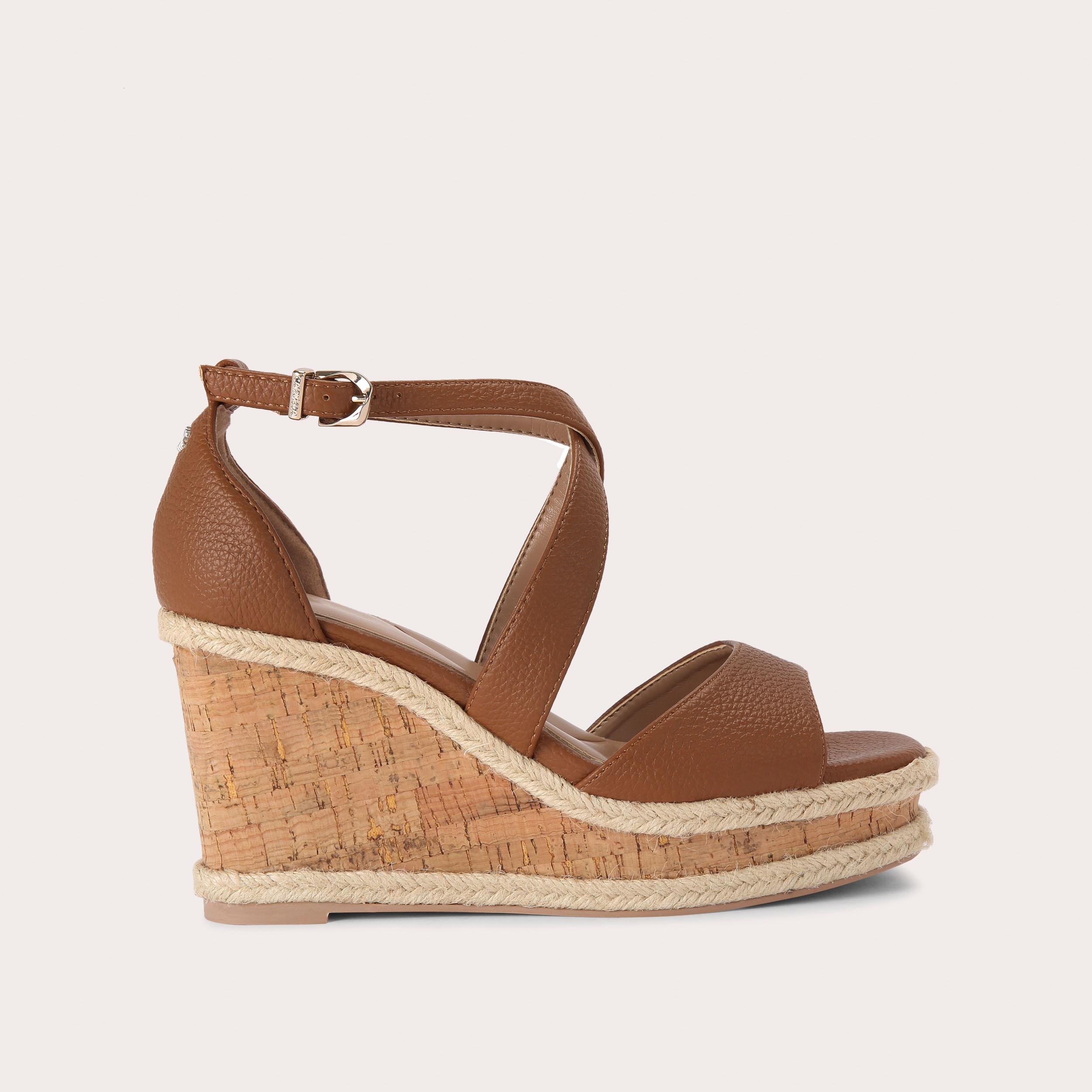 KROSS WEDGE Tan Wedge Heel Sandal by CARVELA