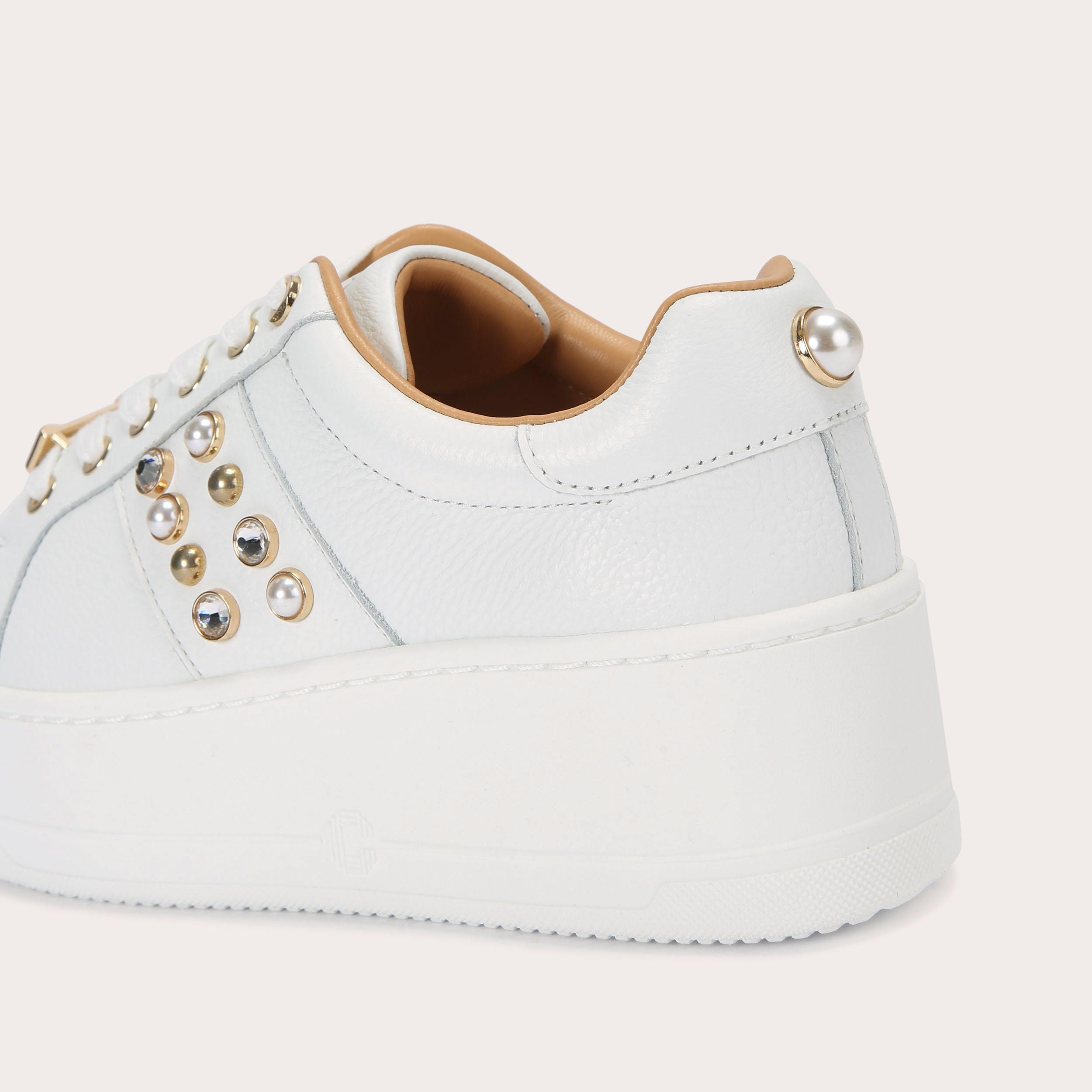PRECIOUS 2 White Leather Trainer by CARVELA
