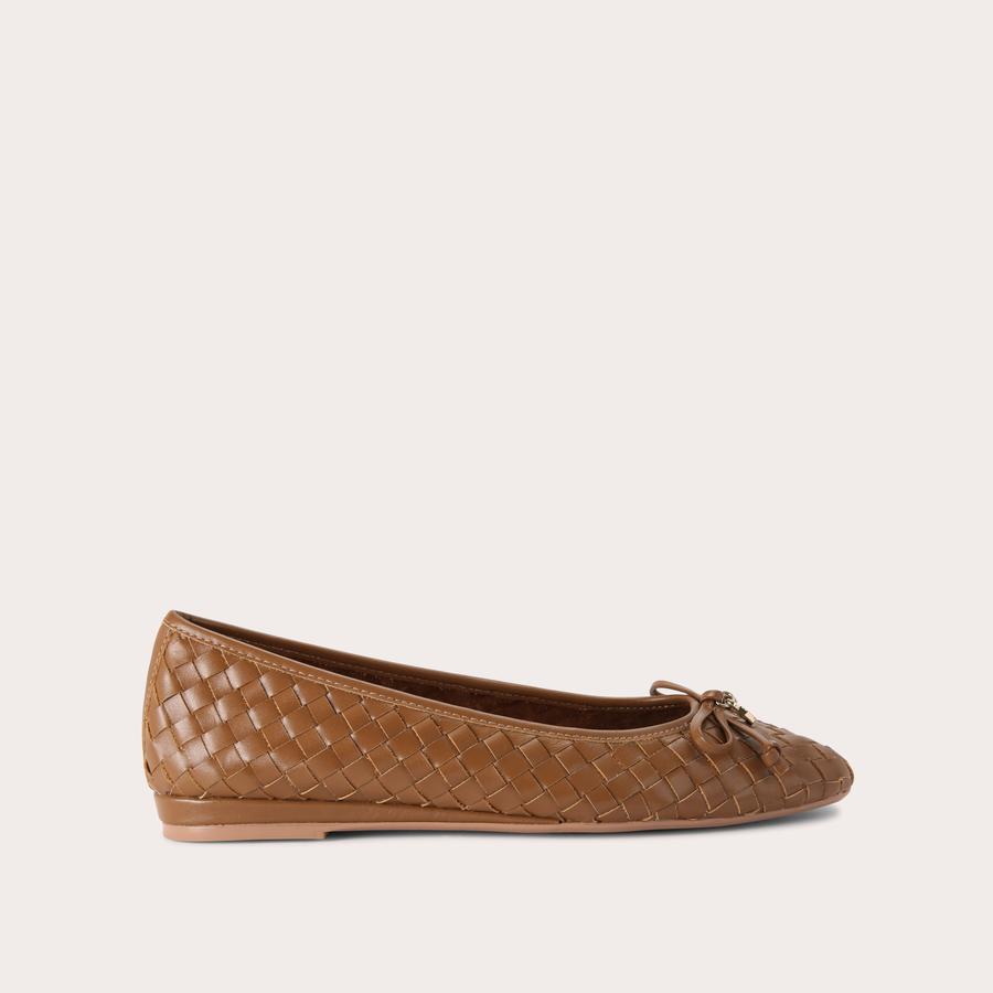 LUGGAGE Tan Woven Ballet Flats by CARVELA COMFORT