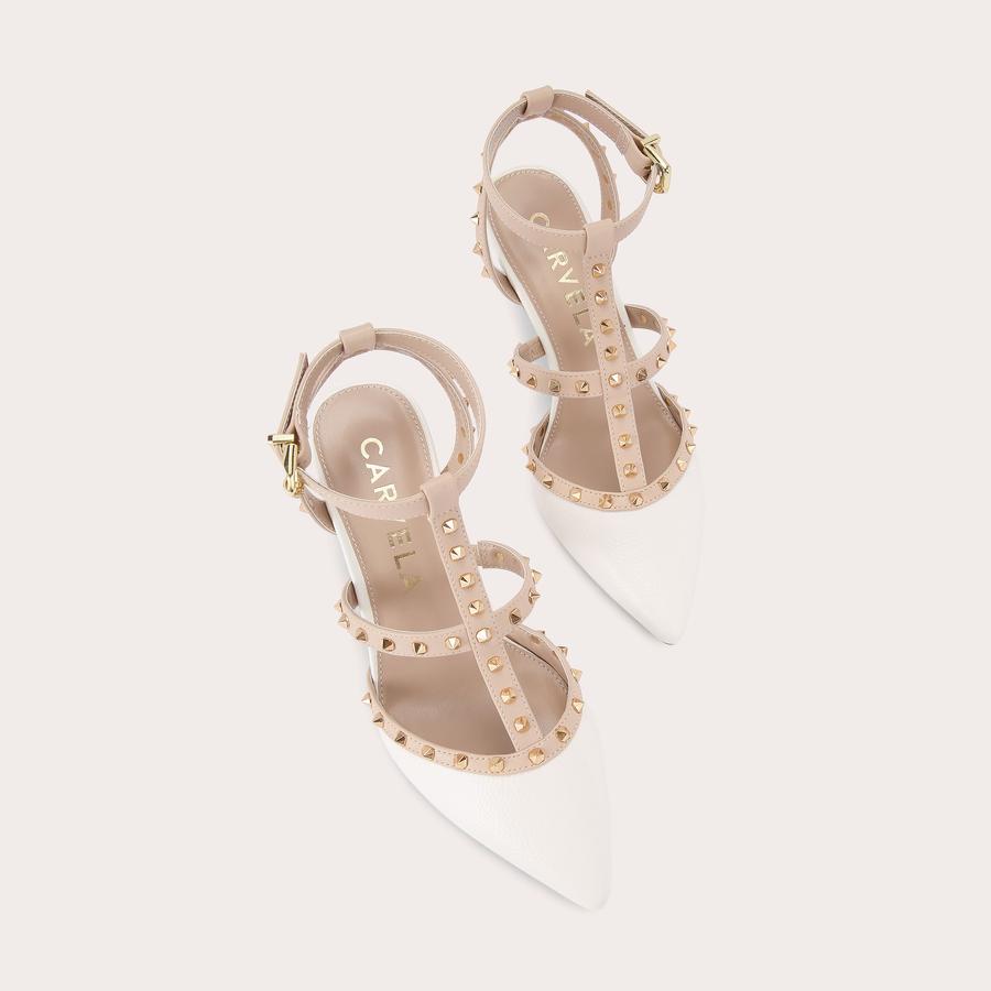 SAMBA COURT White Studded Court Heel by CARVELA