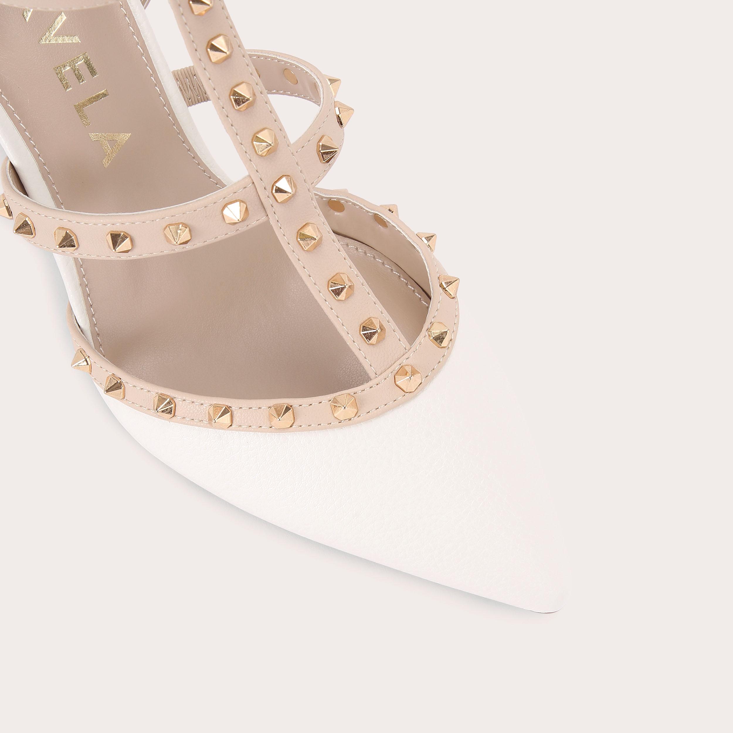 SAMBA COURT White Studded Court Heel by CARVELA