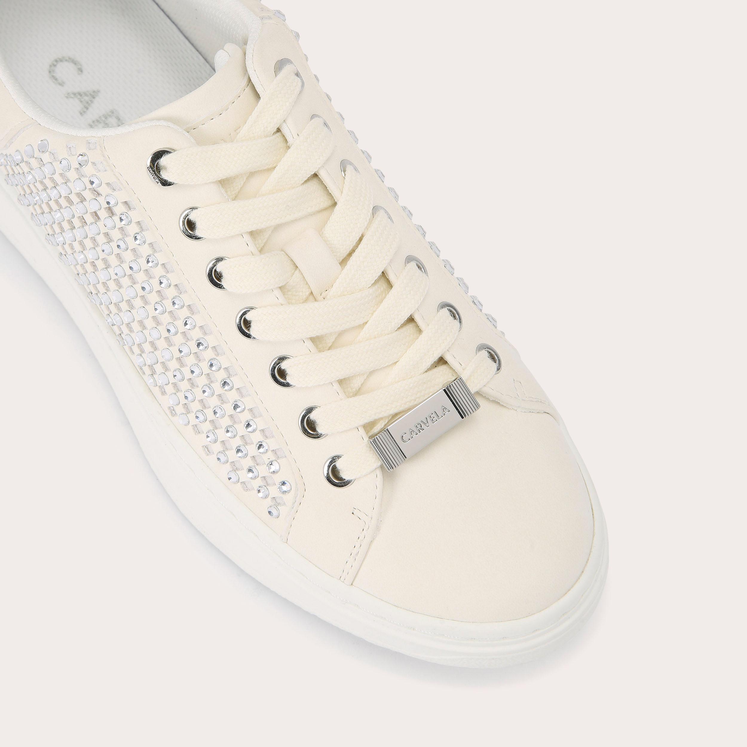 DREAM JEWEL White Crystal Trainers by CARVELA