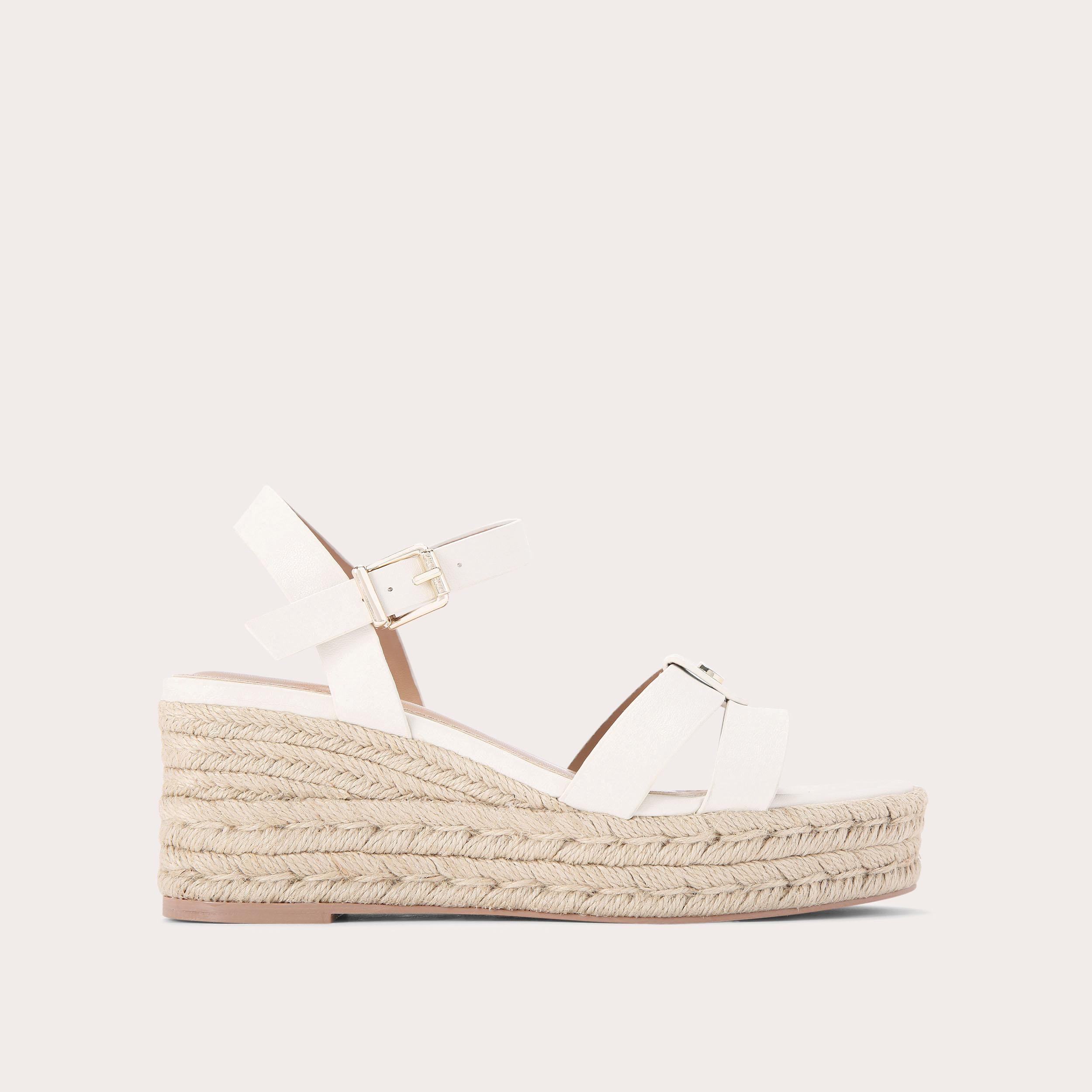 SADIE White Block Heel Sandals by CARVELA