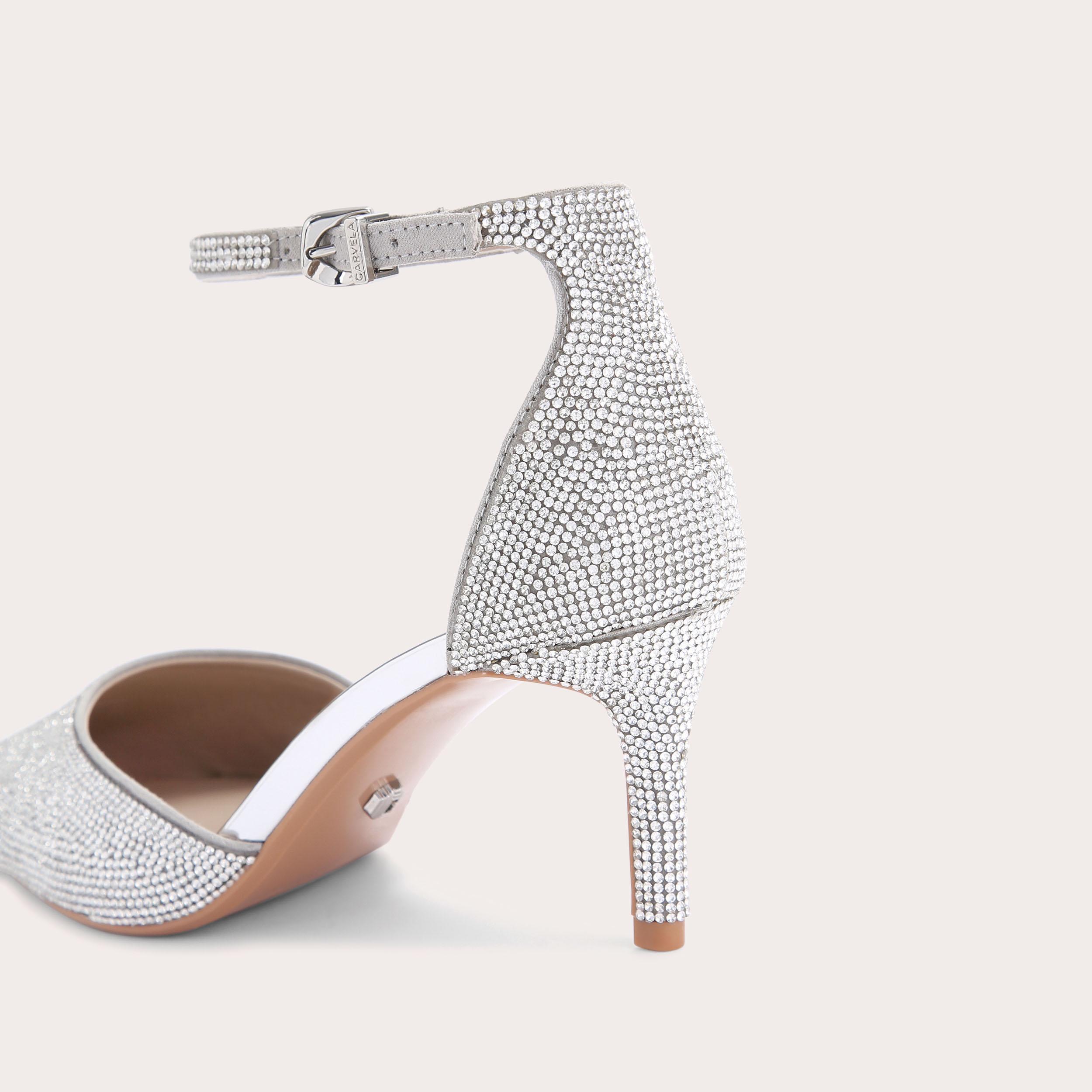 carvela silver heels