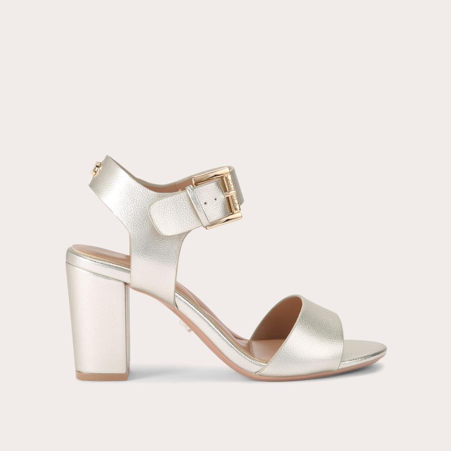 SADIE 2 Gold Block Heel by CARVELA