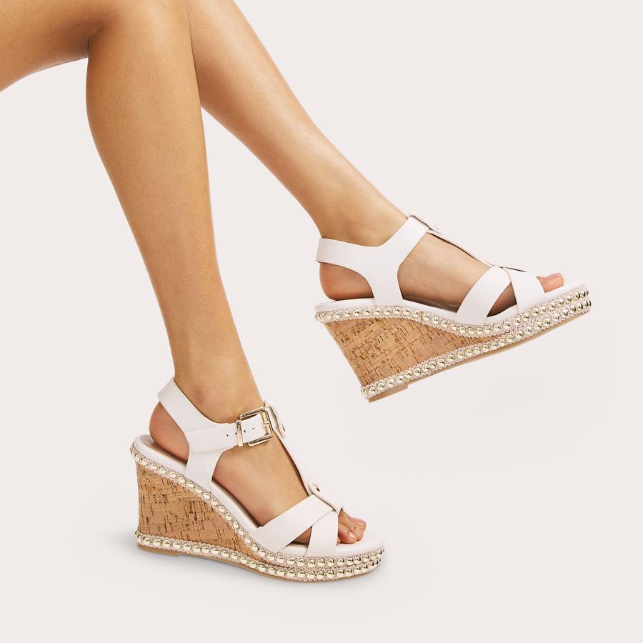 Carvela white wedge sandals sales