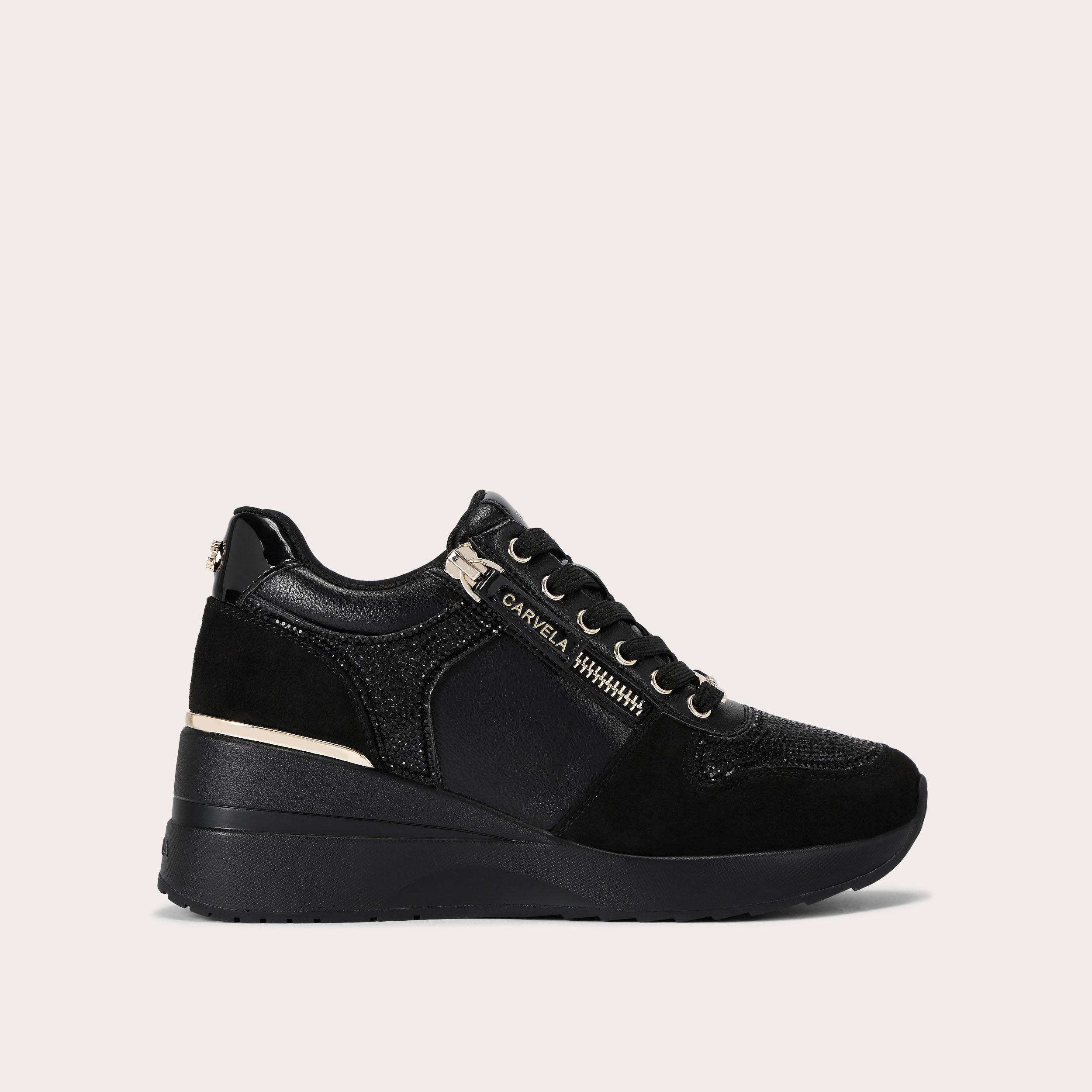 HIGH RISE Black Heel Lift Trainer by CARVELA