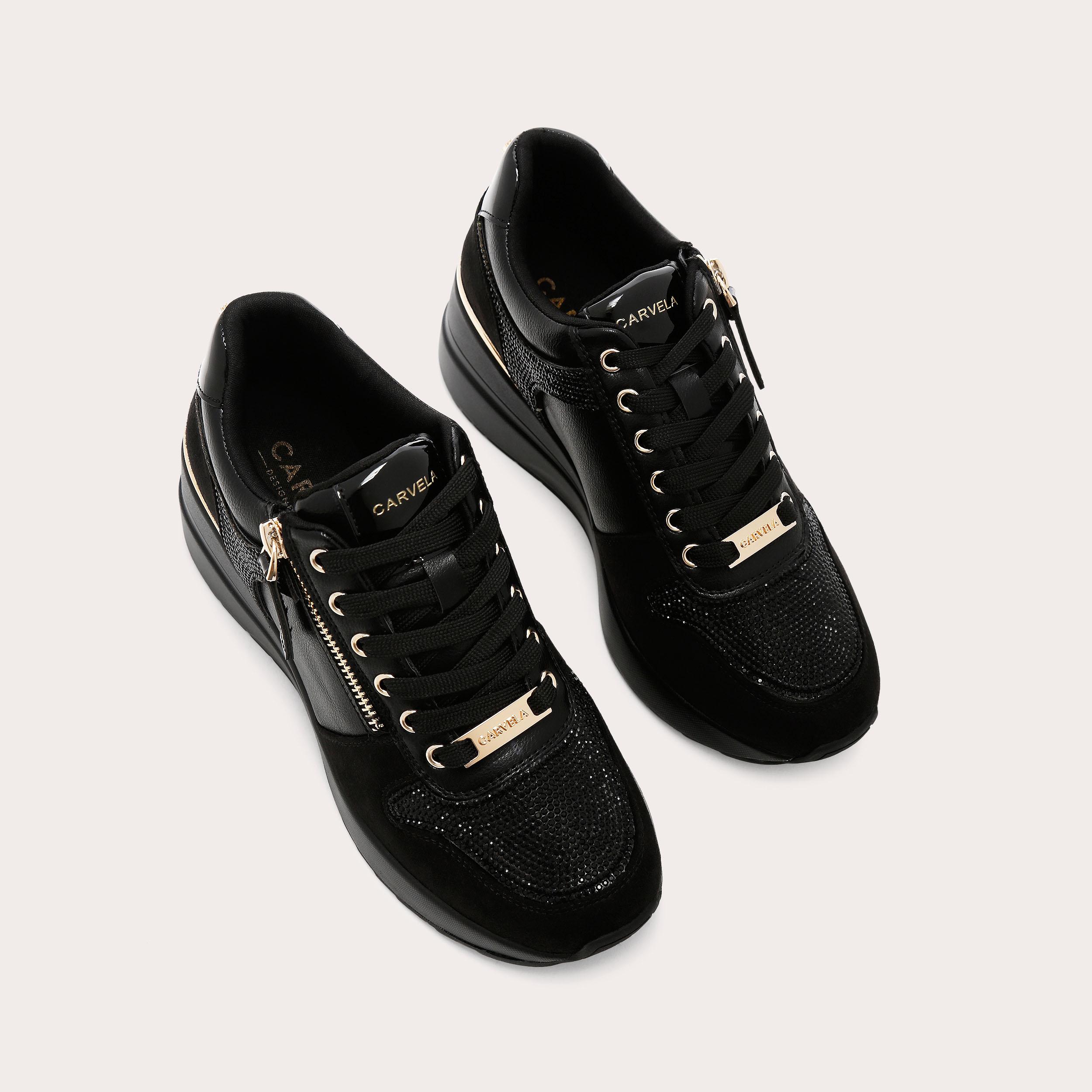 HIGH RISE Black Heel Lift Trainer by CARVELA
