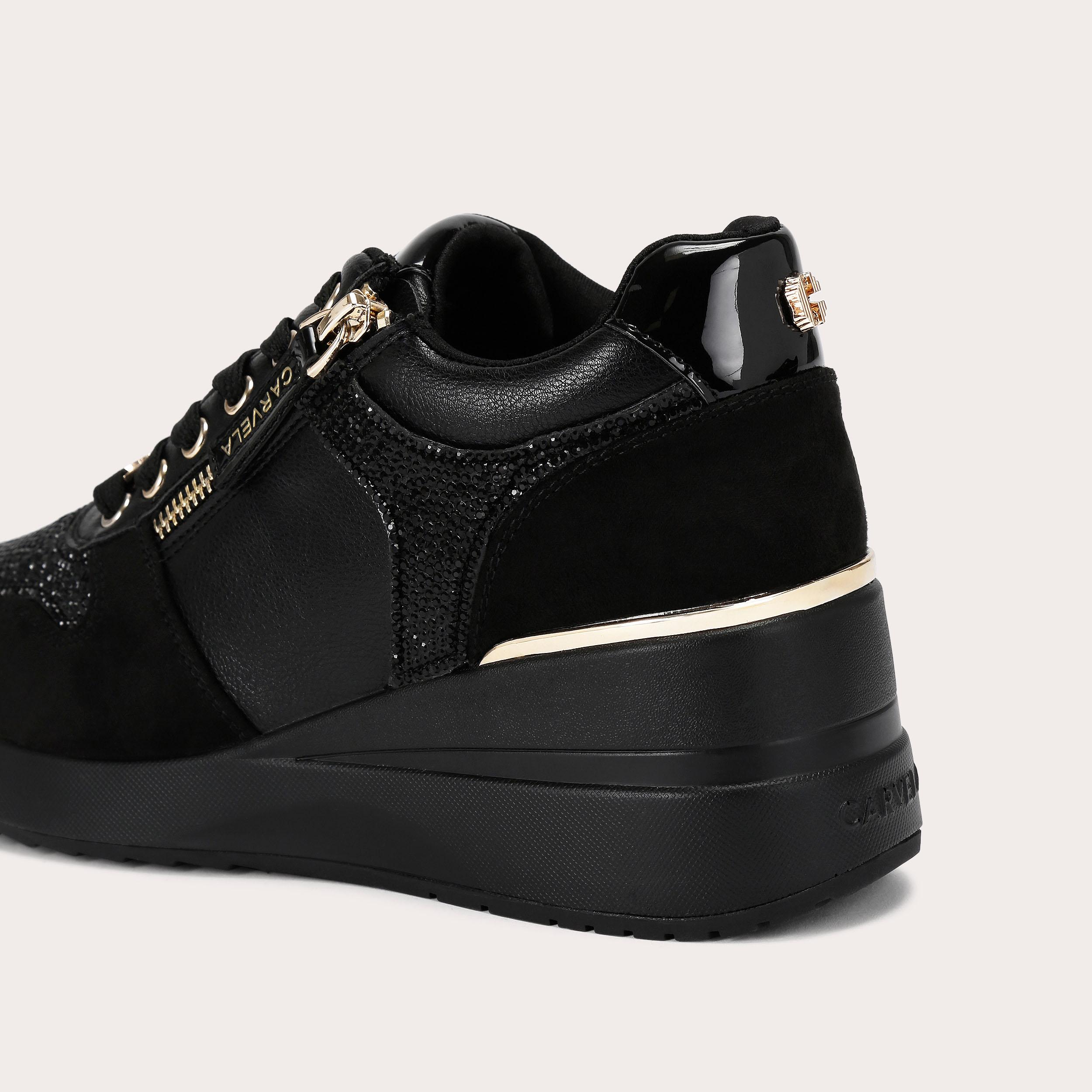HIGH RISE Black Heel Lift Trainer by CARVELA