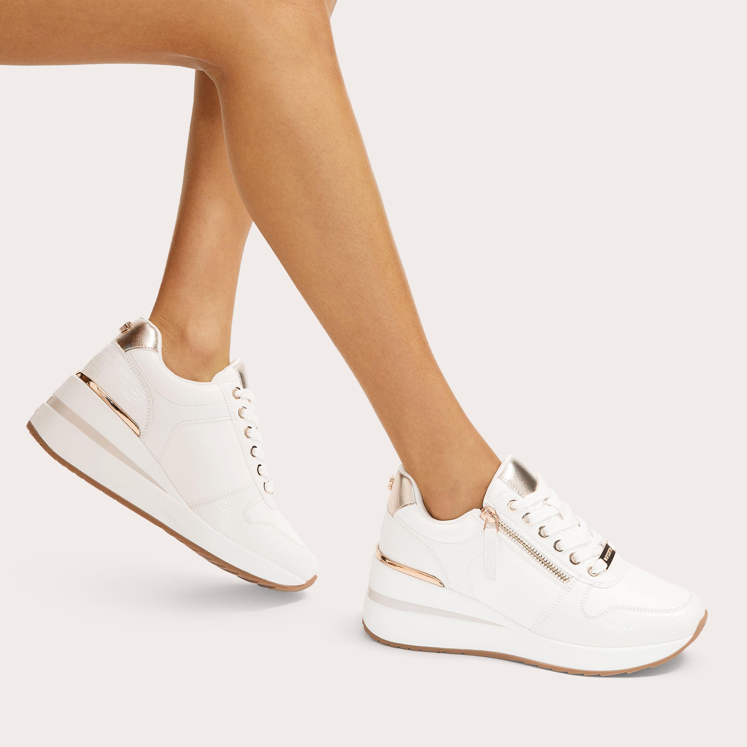 HIGH RISE White Lizard Trainer by CARVELA