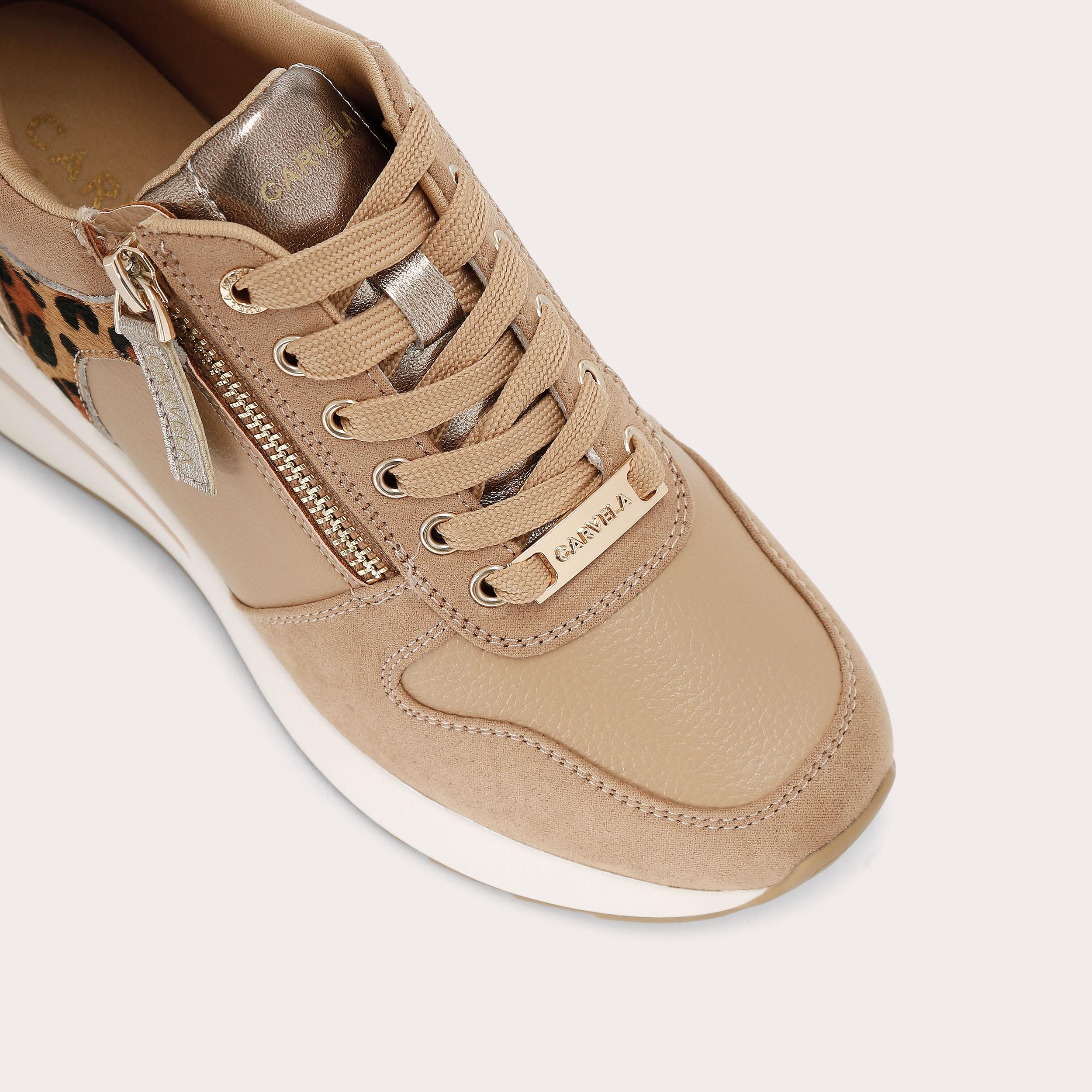 HIGH RISE Camel Animal Print Sneaker by CARVELA