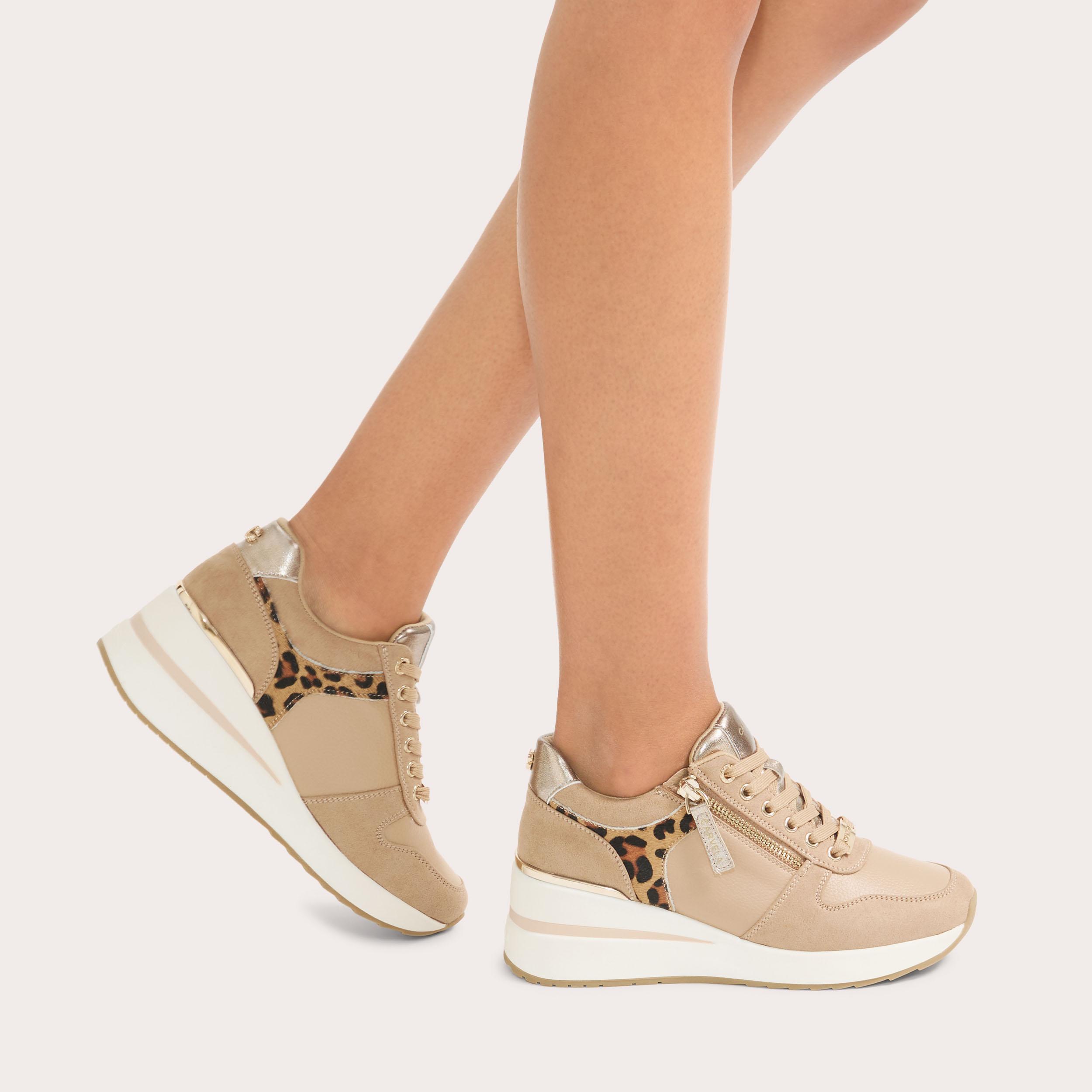 HIGH RISE Camel Animal Print Sneaker by CARVELA