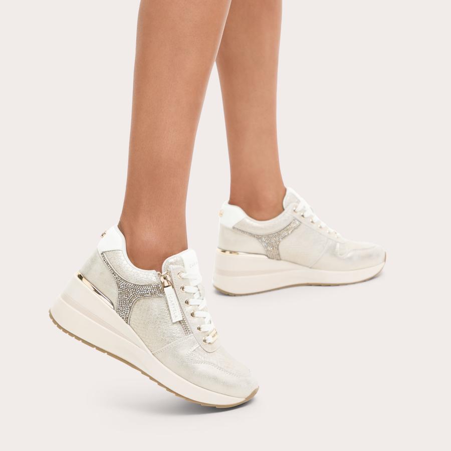 HIGH RISE Gold Snake High Heel Sneaker by CARVELA